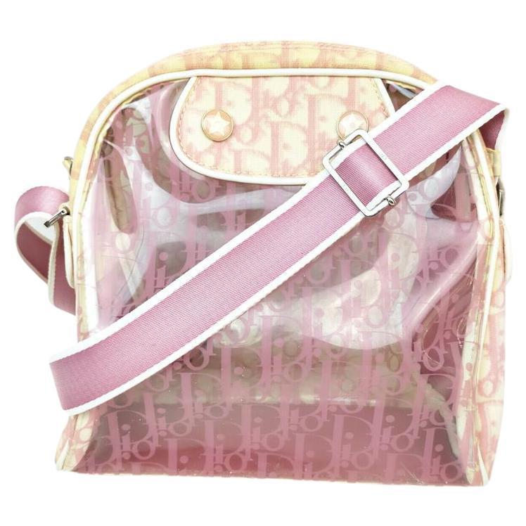 Christian Dior Clear Pink Monogram Trotter Messenger Bag 857453 For Sale