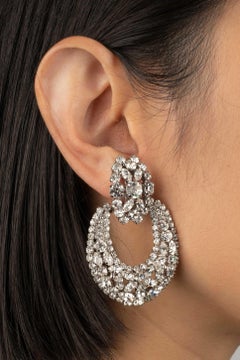 Christian Dior Clip-on Earrings Set of Rhinestones