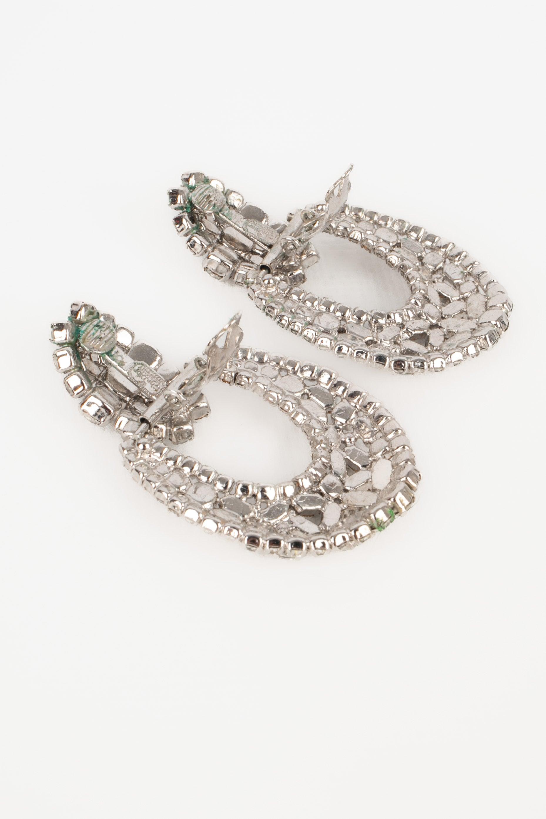 Orecchini a clip Christian Dior con strass in vendita 1