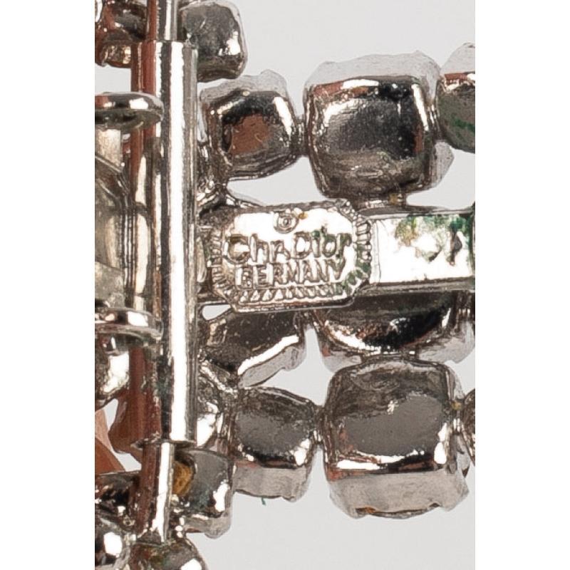 Orecchini a clip Christian Dior con strass in vendita 2
