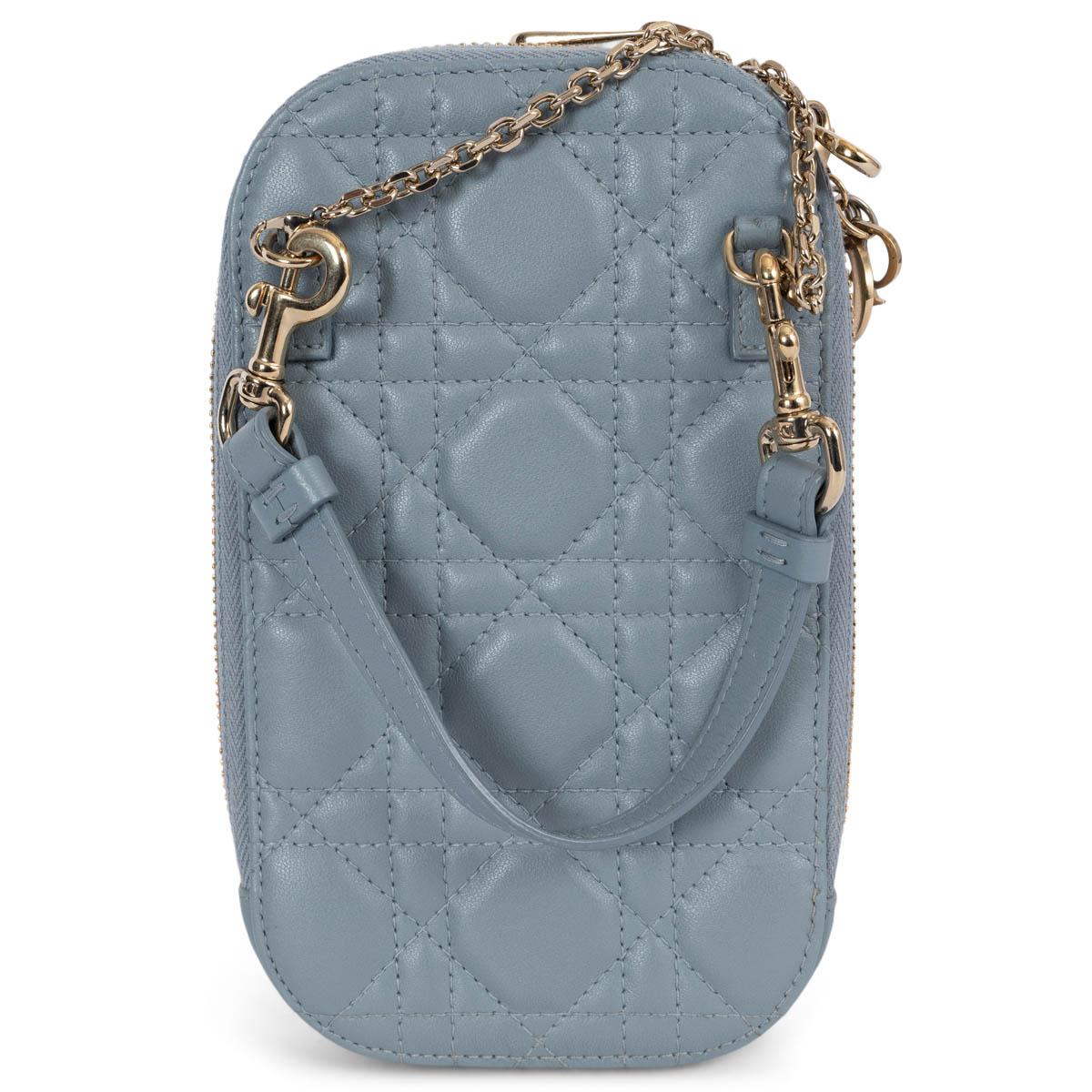 CHRISTIAN DIOR Azul nube Cannage LADY DIOR CALL'IN DIOR PORTAFONOS Bolsa 1
