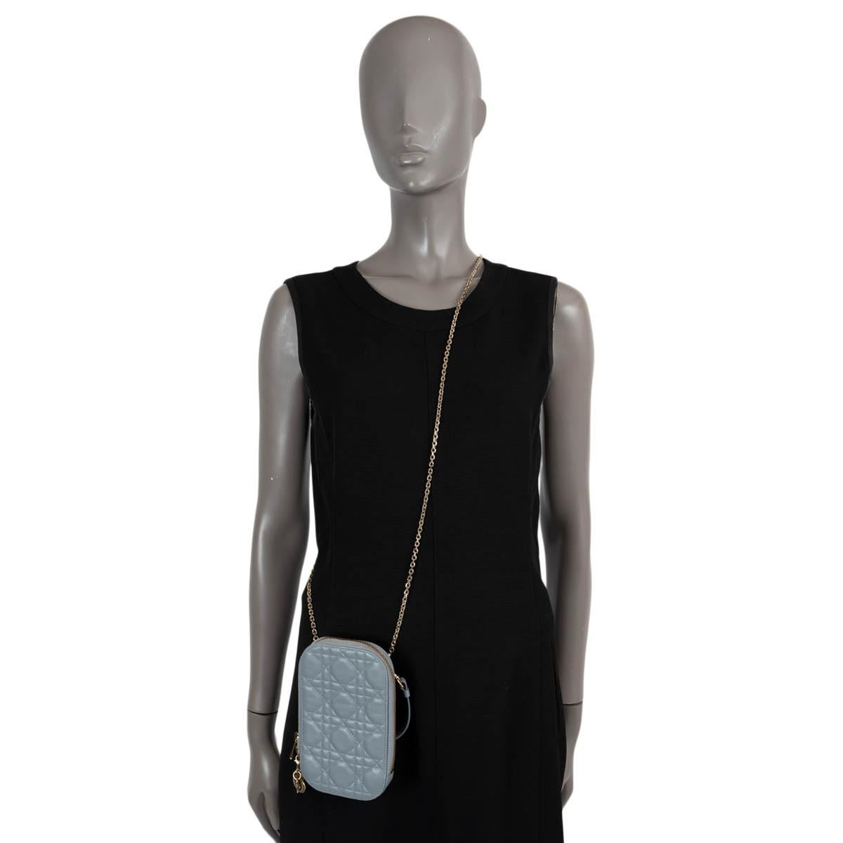 CHRISTIAN DIOR Azul nube Cannage LADY DIOR CALL'IN DIOR PORTAFONOS Bolsa 5