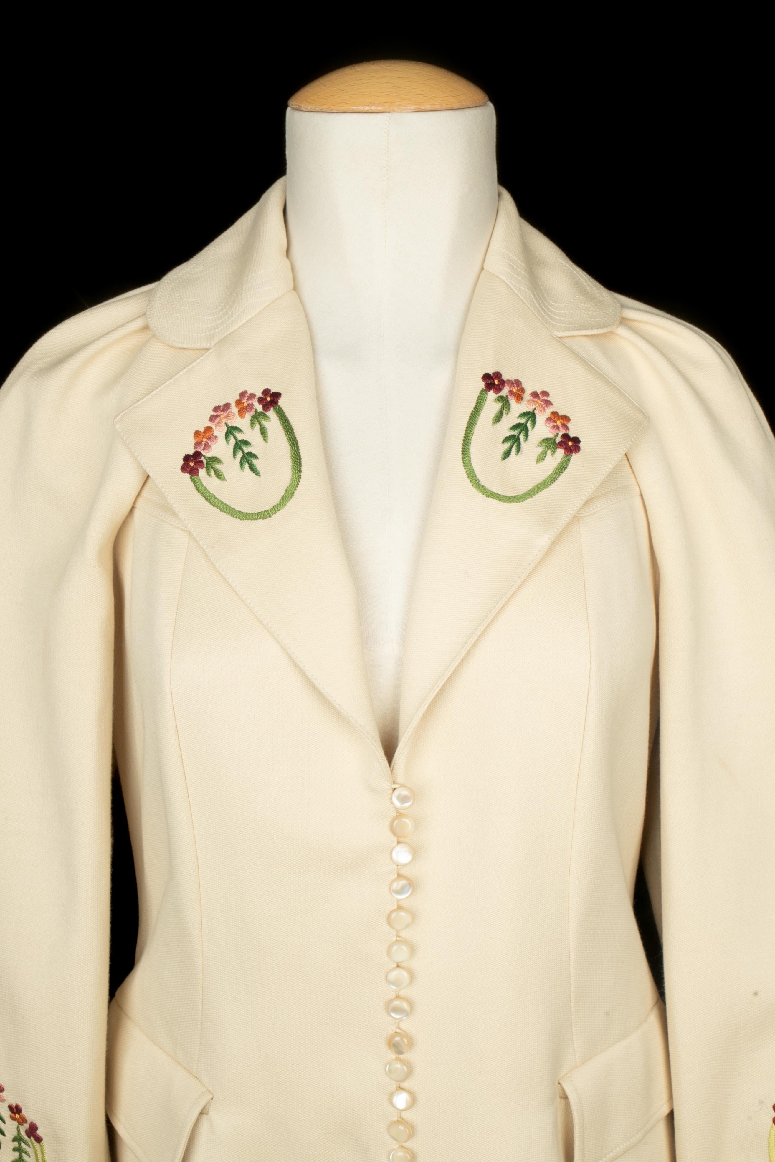 Blanc Christian Dior coat Fall 2002-2003 en vente