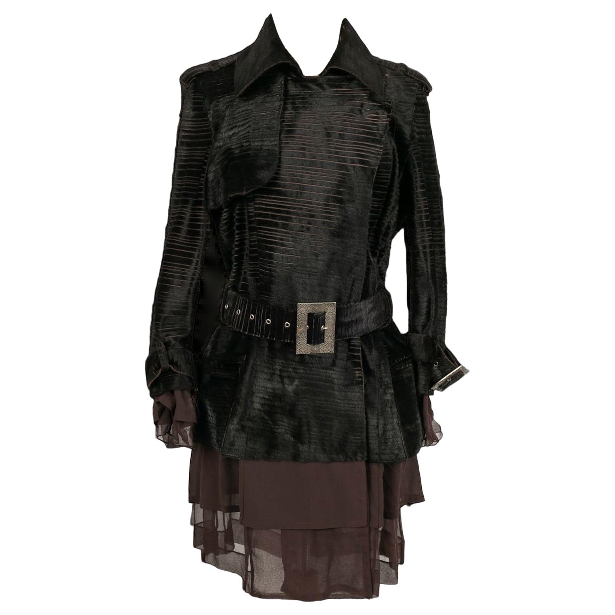 Christian Dior Cappotto in pelle di vitello e seta, 2006