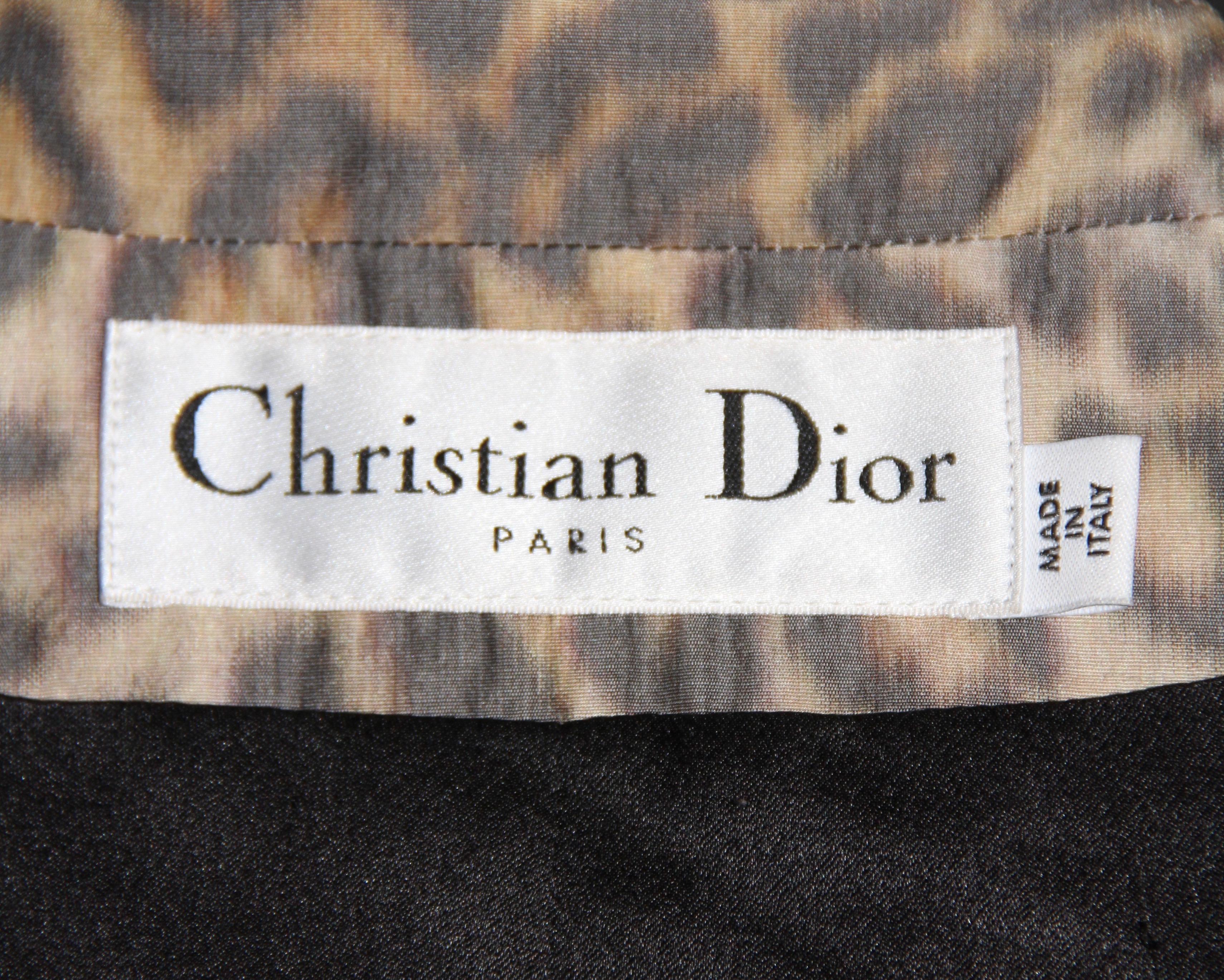 Christian Dior Coat Jacket Light Wool Mix Leopard Print 3