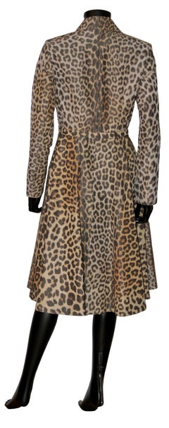 Christian Dior Coat Jacket Light Wool Mix Leopard Print