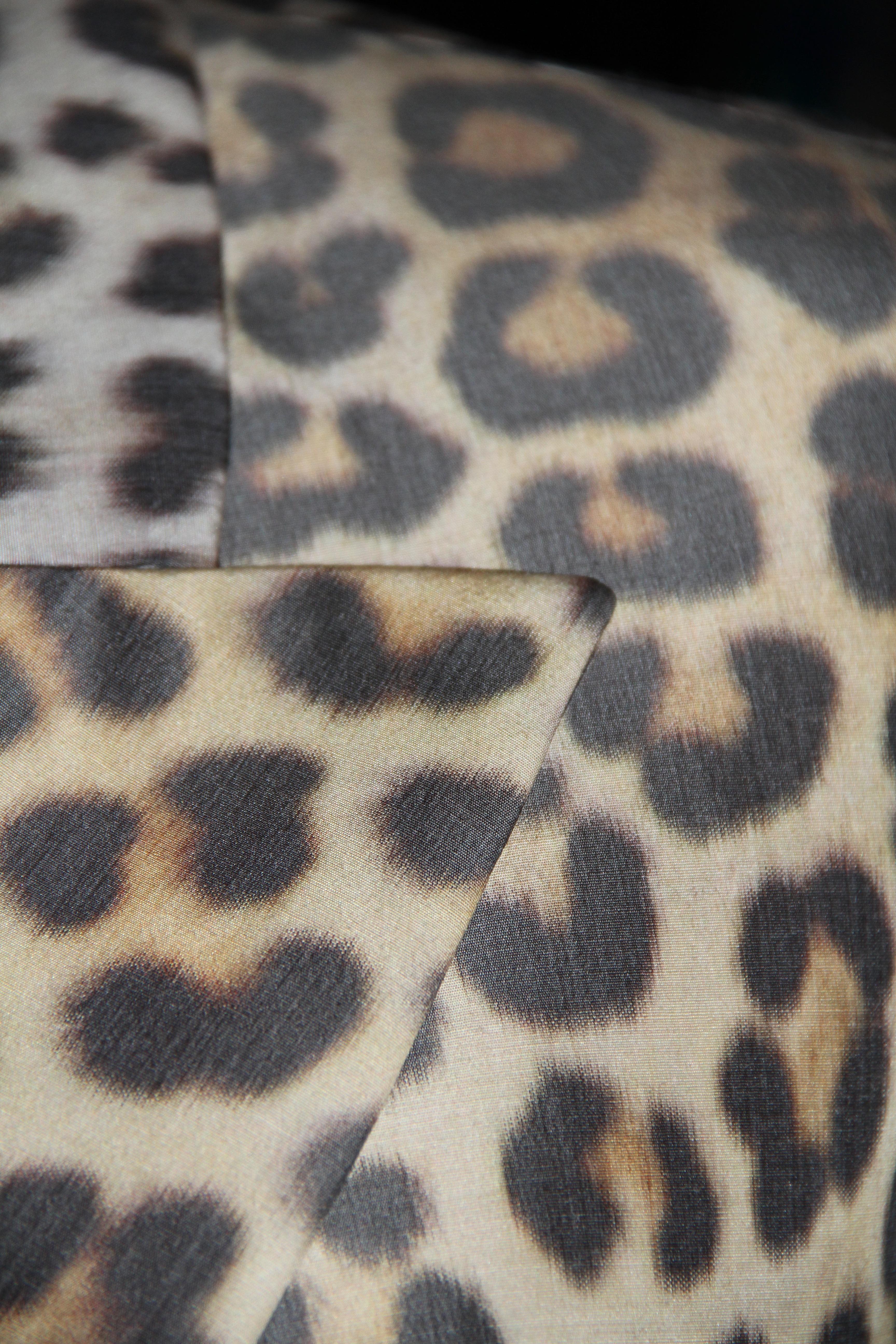 Gray Christian Dior Coat Jacket Light Wool Mix Leopard Print