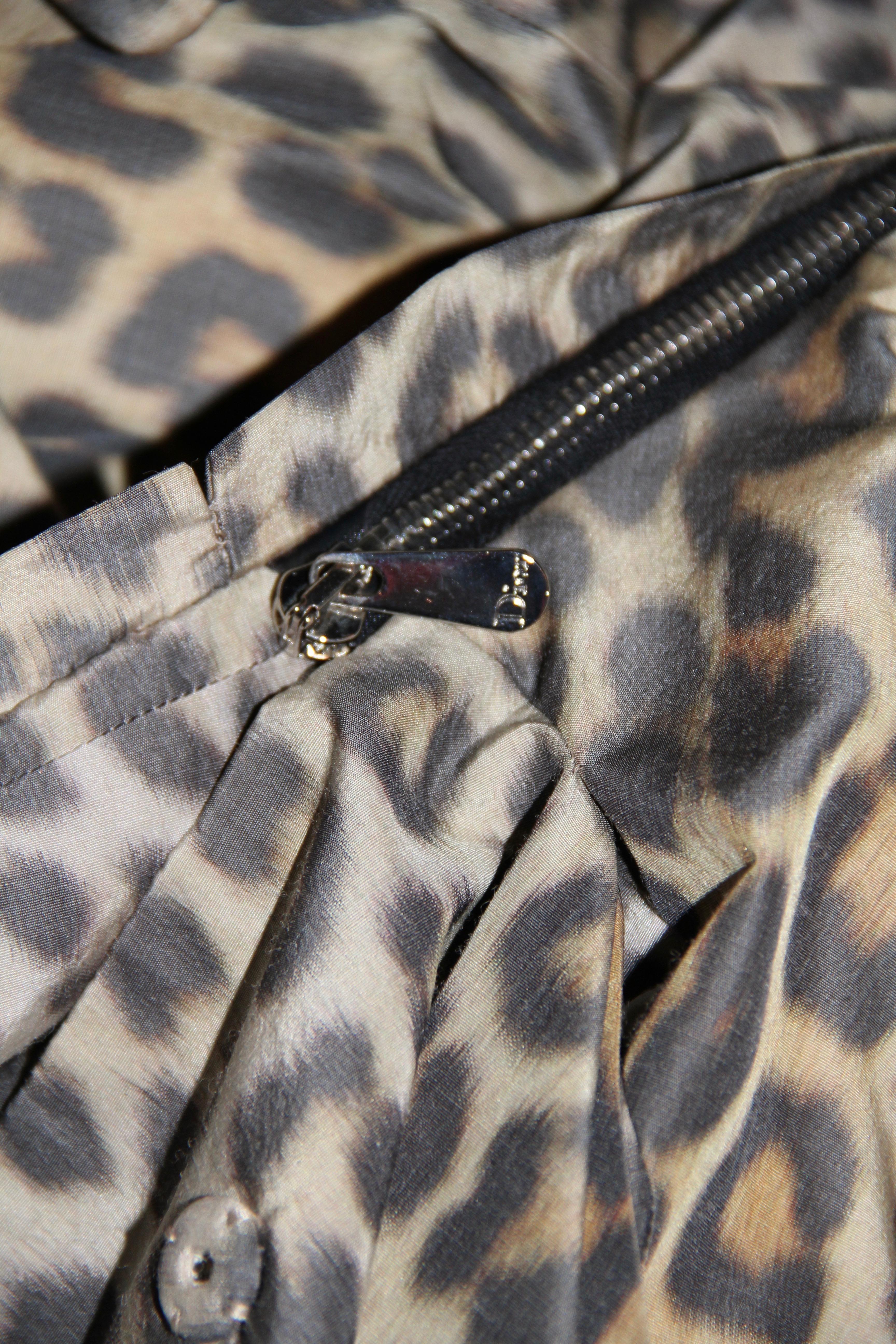 Christian Dior Coat Jacket Light Wool Mix Leopard Print In Excellent Condition In Geneva, CH