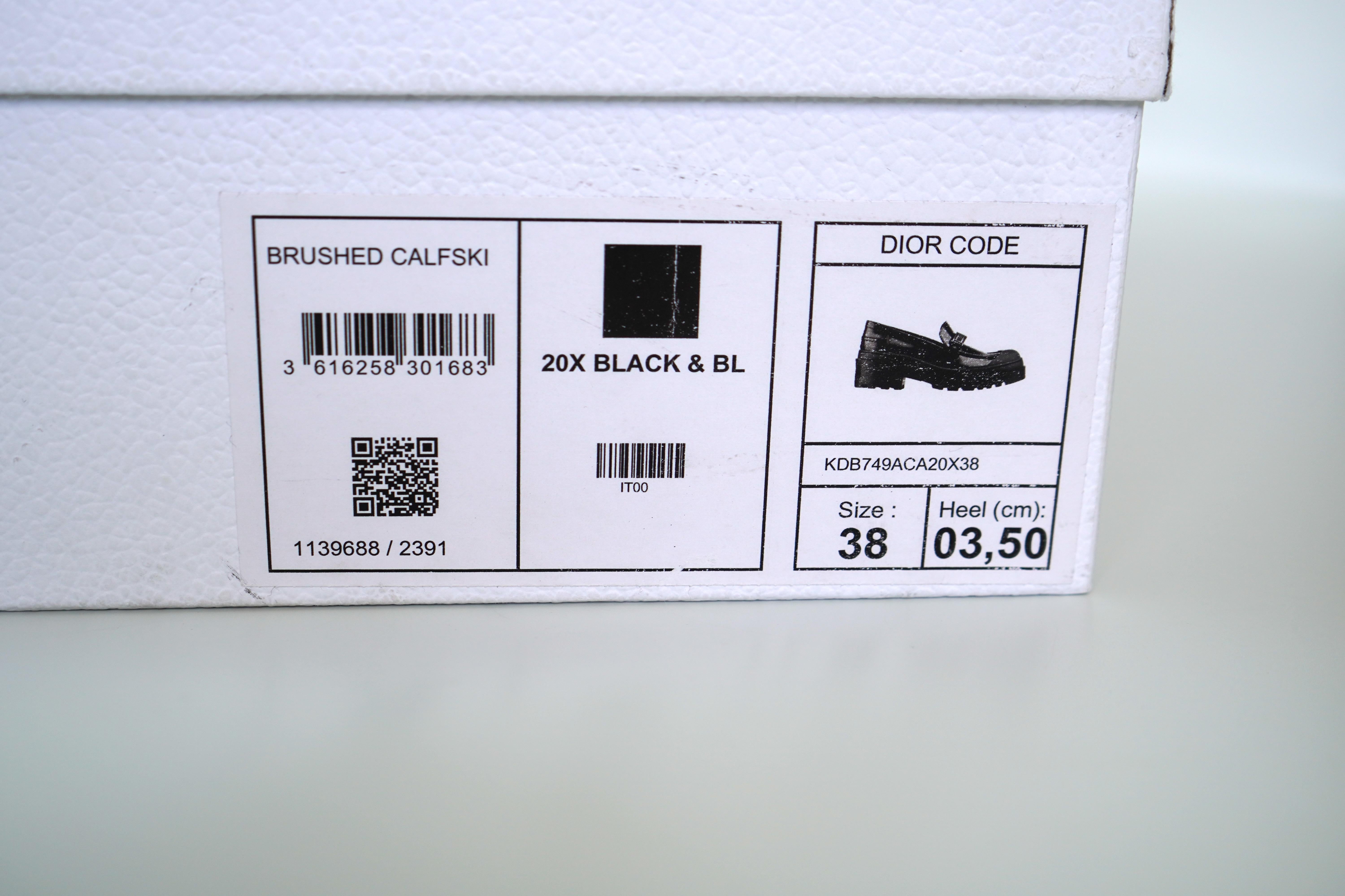 Christian Dior Code Mocassino Nero Sz 38 in vendita 1