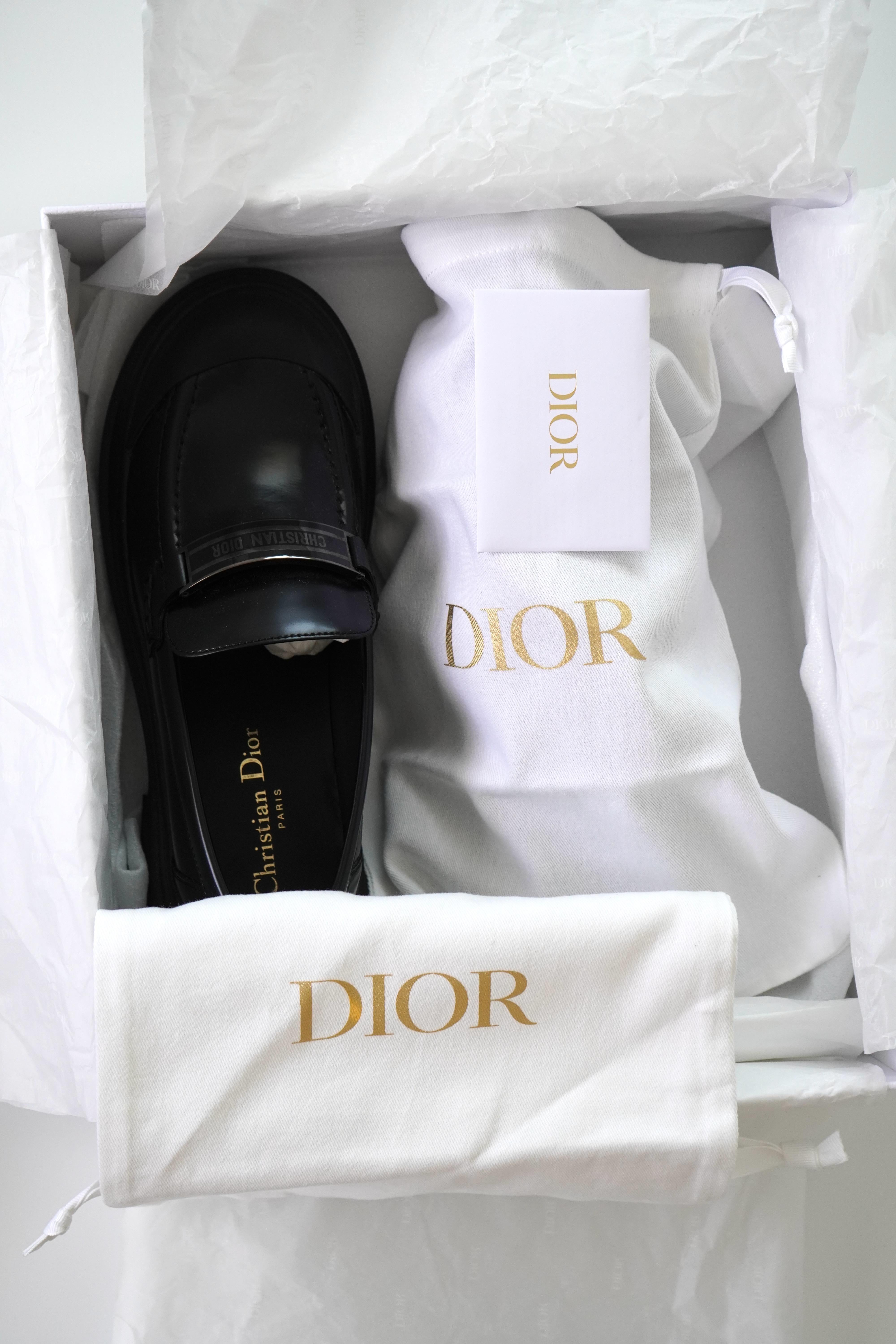 Christian Dior Code Mocassino Nero Sz 38 in vendita 2