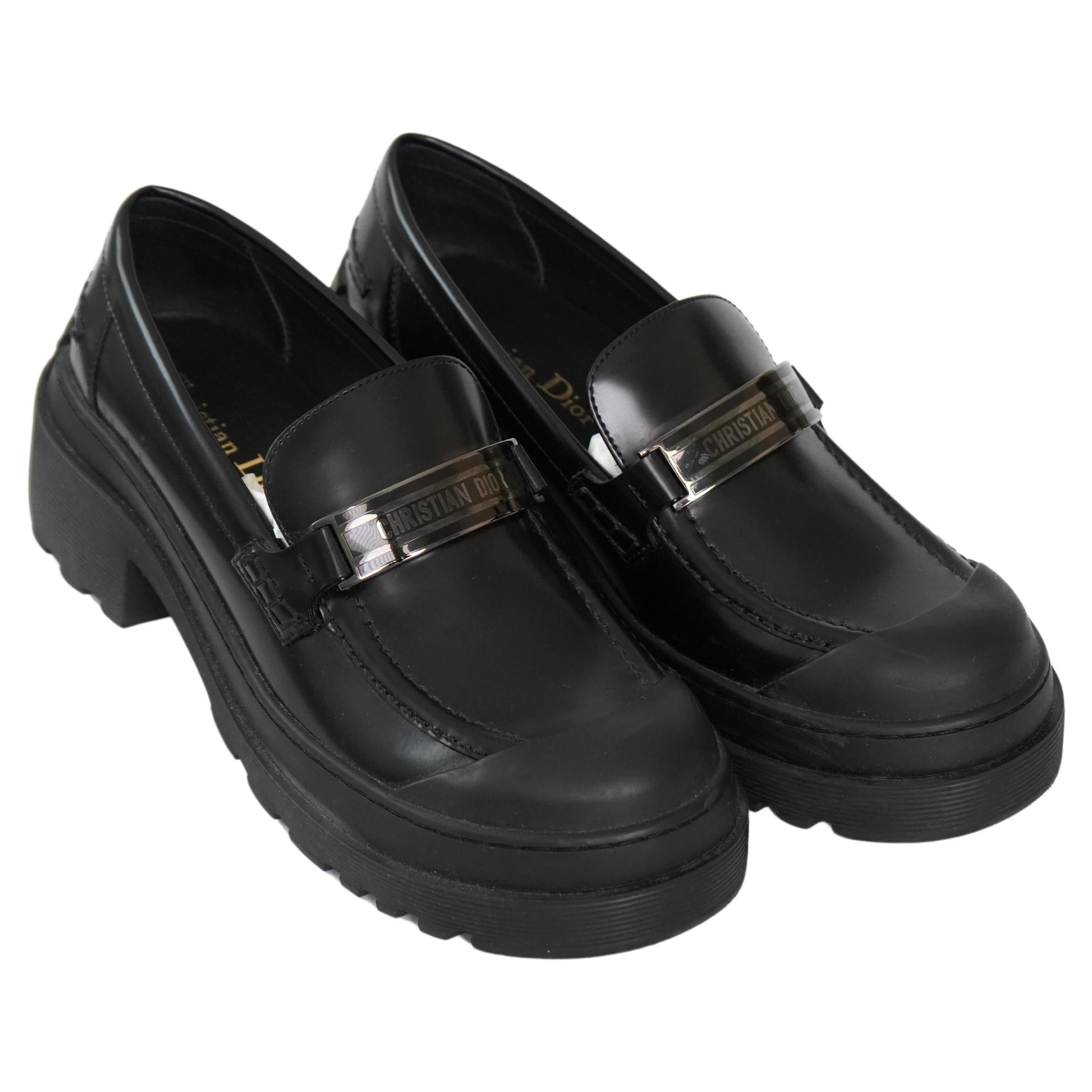 Christian Dior Code Mocassino Nero Sz 38
