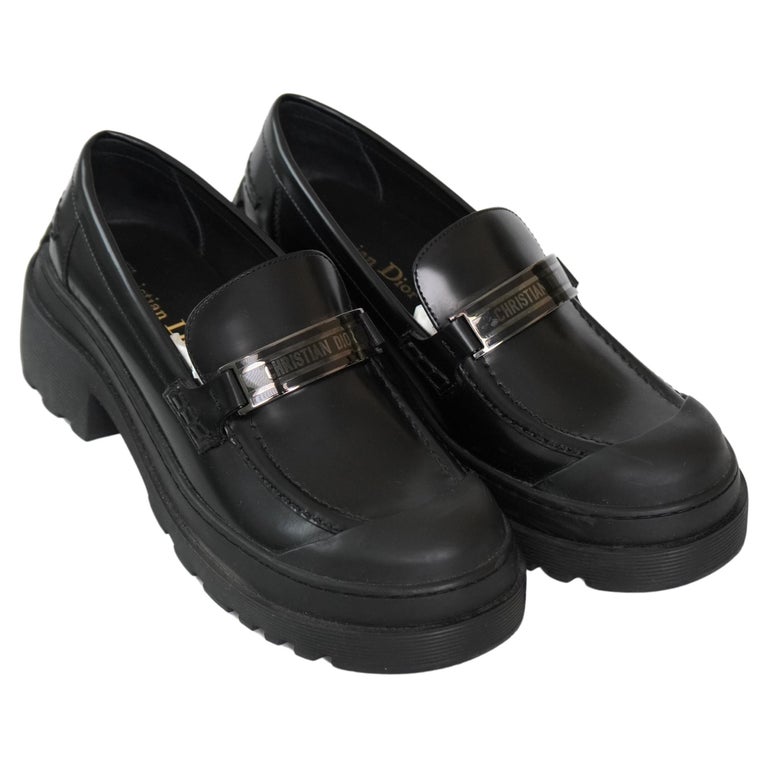 Flat Shoes Mocassin Femme Dior Christian Dior Code Black Loafer