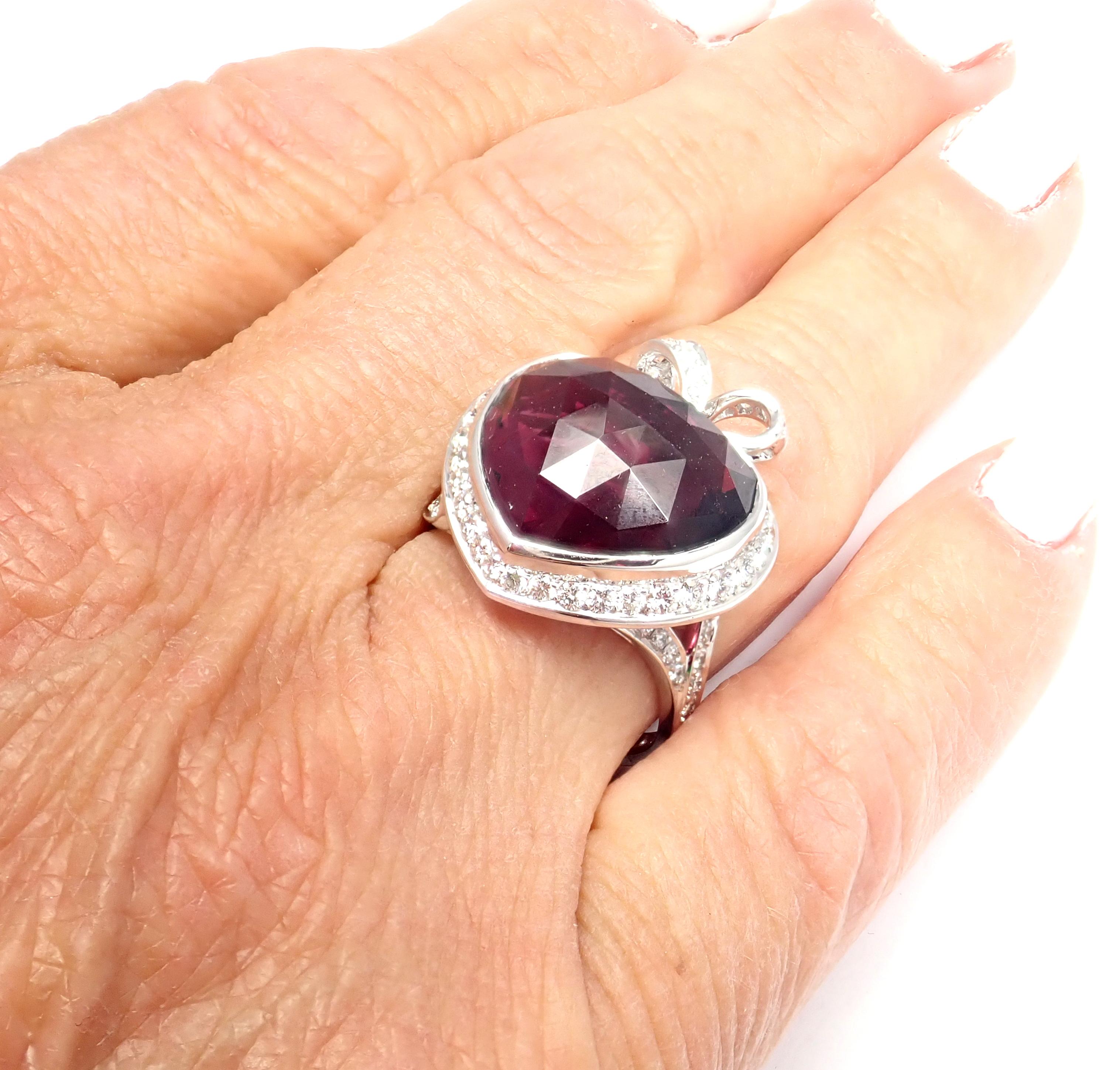 Christian Dior Coeur Romantique Diamond Pink Tourmaline White Gold Ring 2