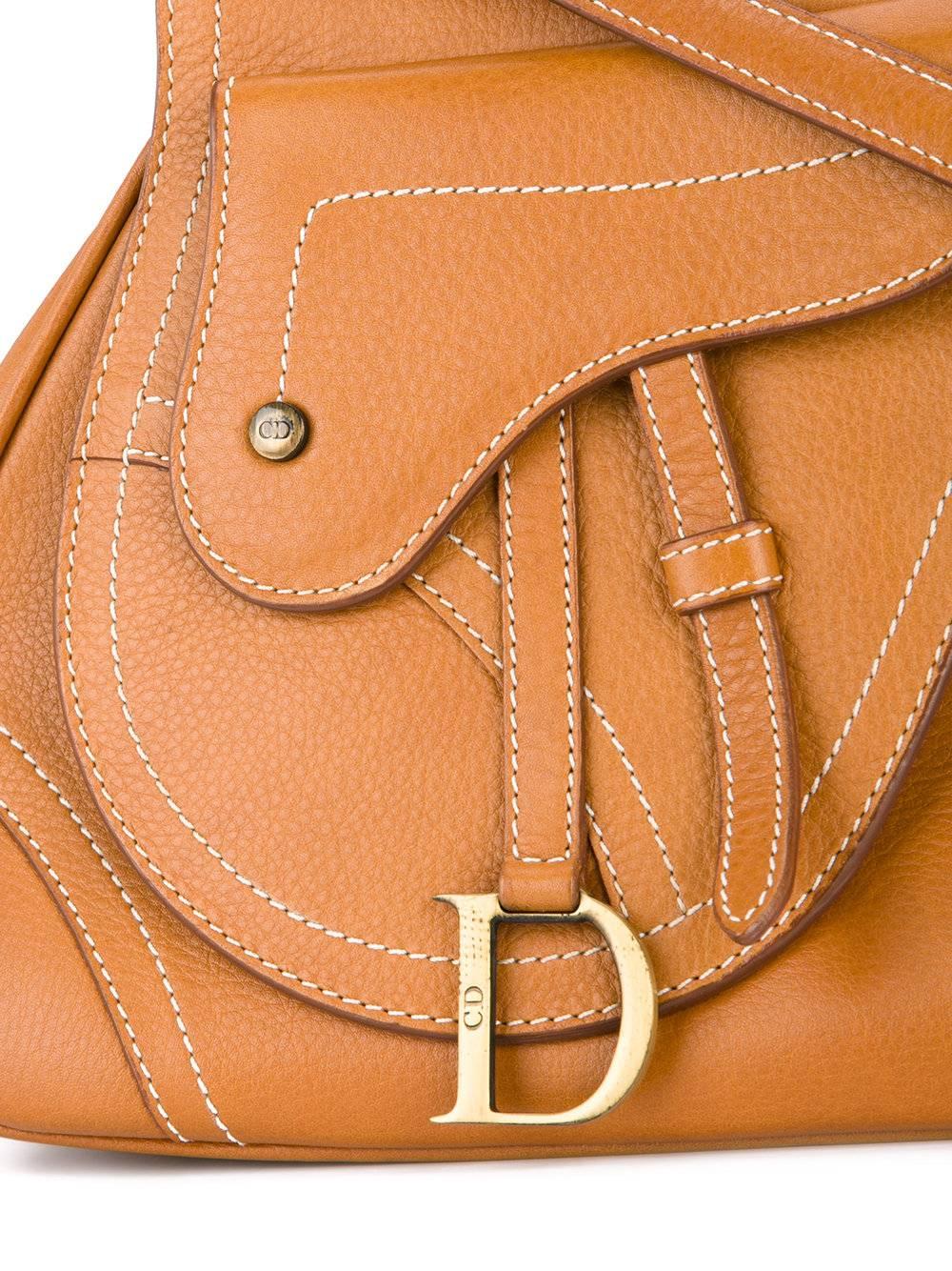 cognac dior saddle bag