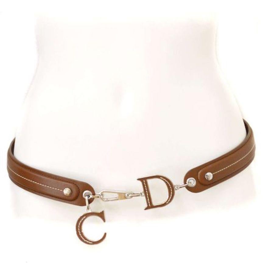 Christian Dior Cognac Leather Gold Large 'CD' Logo Waist Belt

Size listed 85
Leather
Metal
Silver tone
Hook closure
Made in Italy
Width 1.5