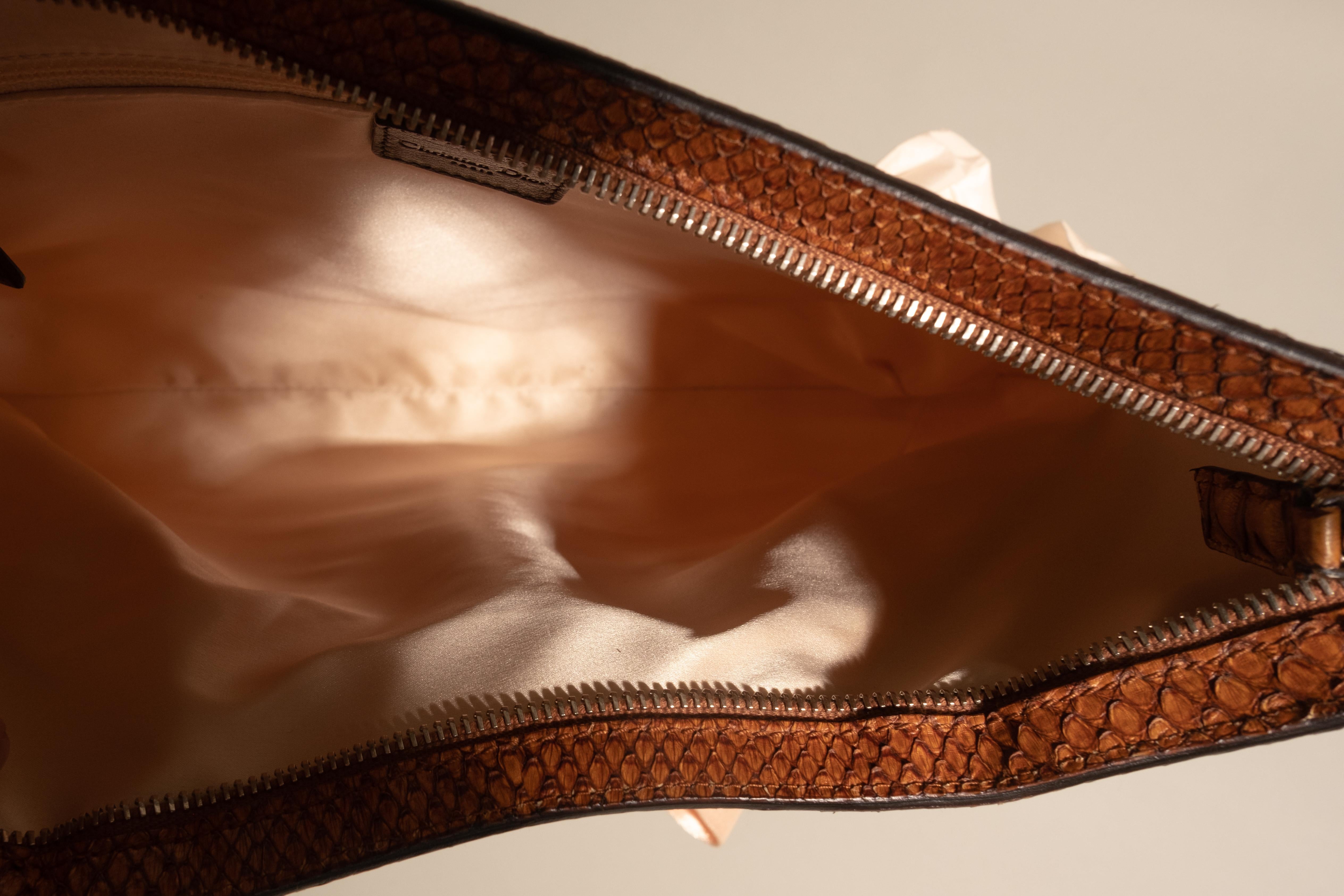 Christian Dior Cognac Pink Python Leather Corset Ballet Bag circa 2004 John 4