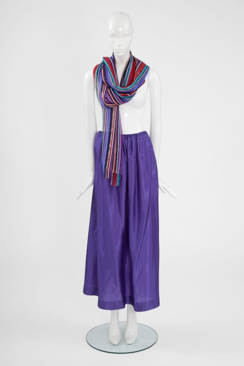 Christian Dior Cold-Shoulder Silk Chiffon Bayadere Dress, Circa 1978 5