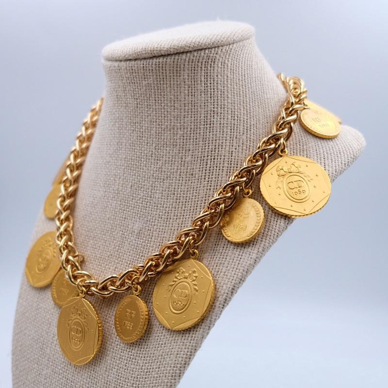 dior coin necklace