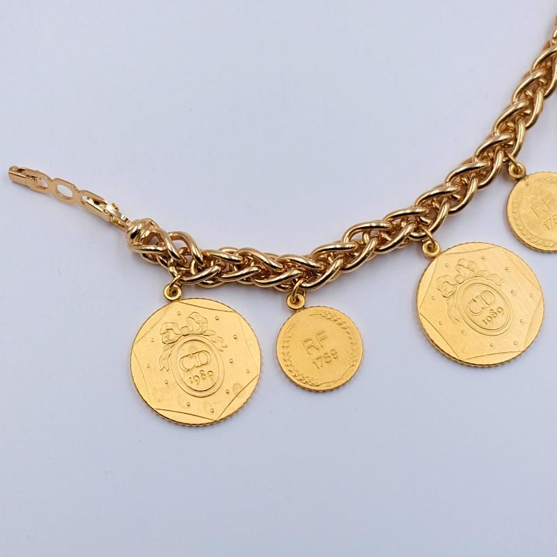 Christian Dior Collectible Coins Necklace 1980's In Good Condition In Austin, TX