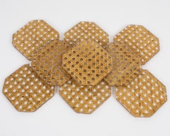 Christian Dior Collection Lucite und Rattan Cocktail Untersetzer Set - 9 Stück