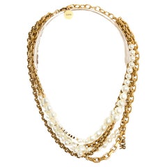 Christian Dior Collier 5 Reihen J Adior Ausgefallene Perlenketten Halskette mit Ketten