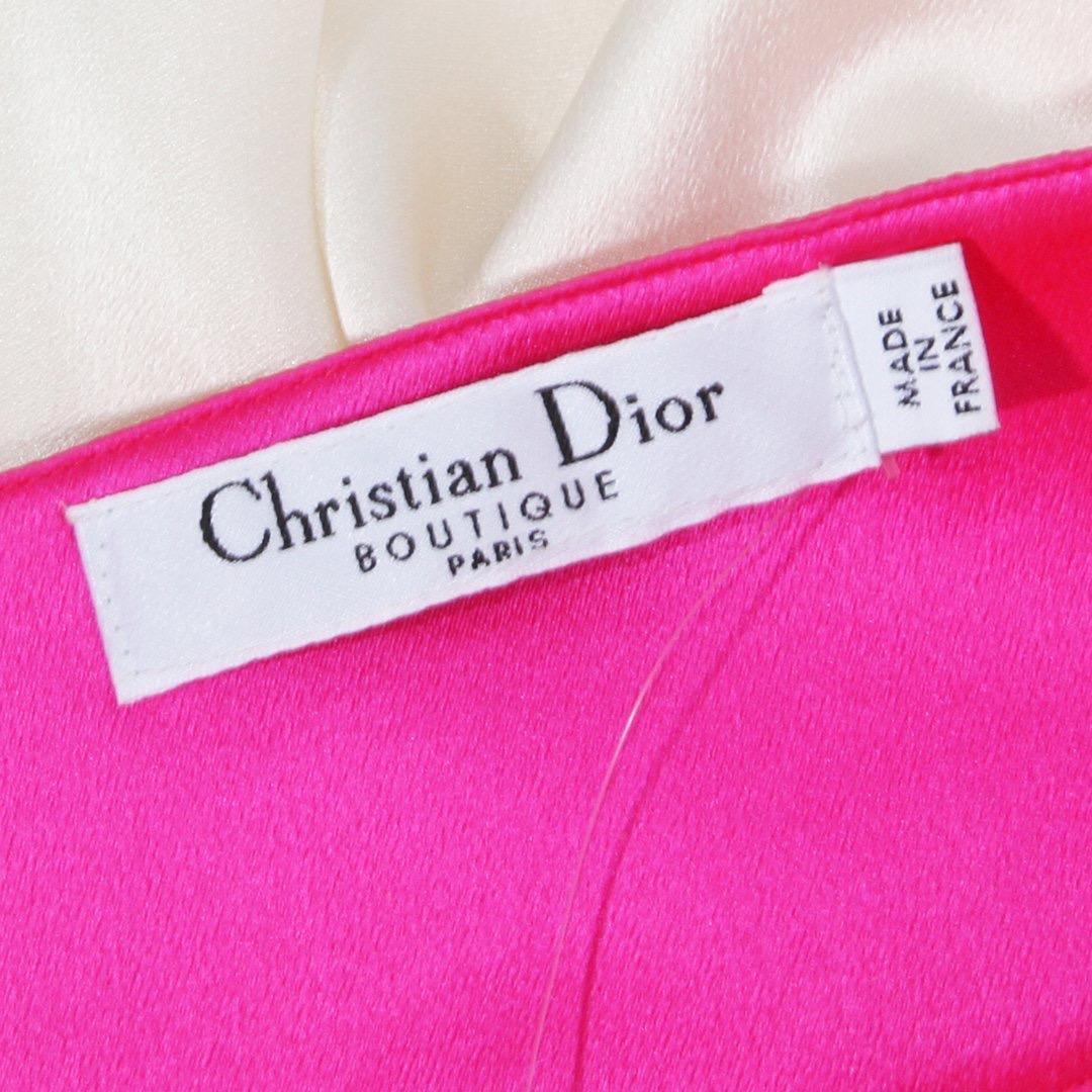 Beige Christian Dior Color Block Dress