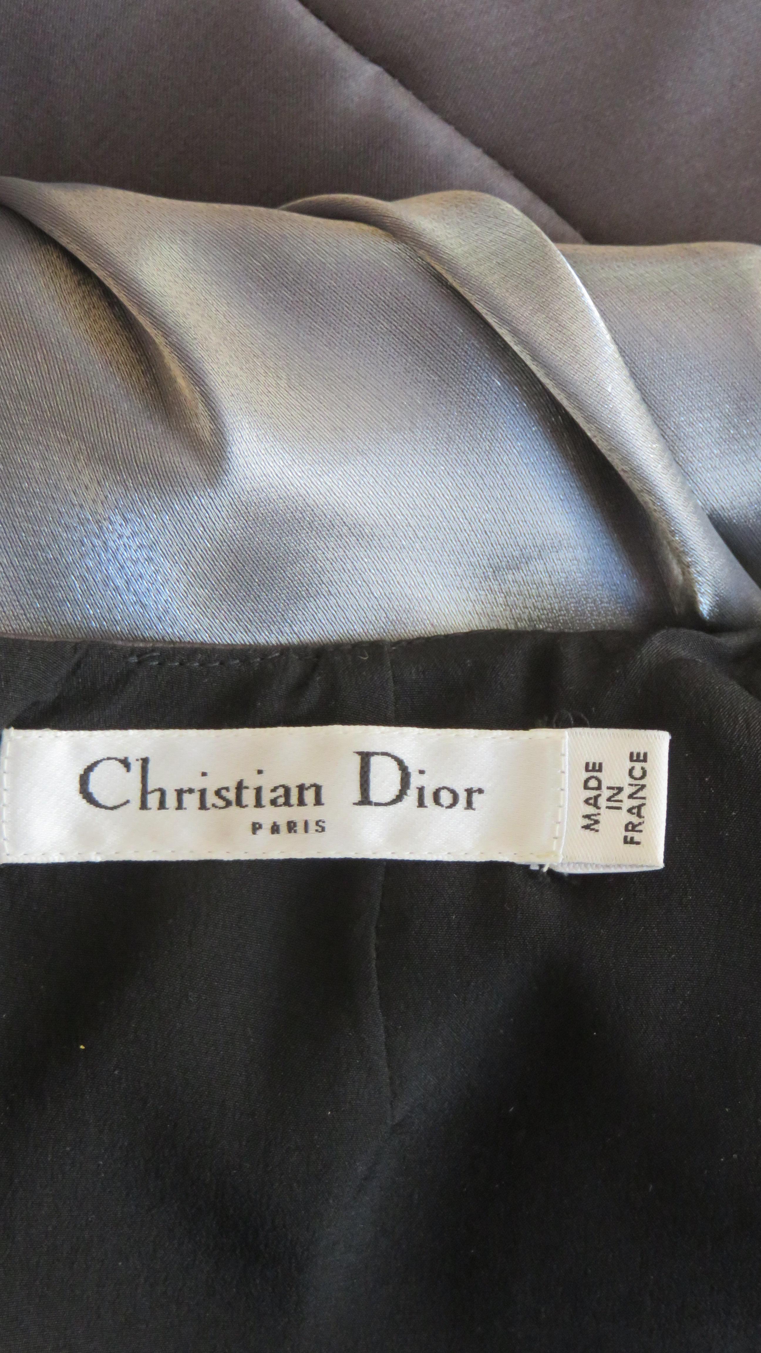 Christian Dior Color Block Silk Dress with Cut out For Sale 10