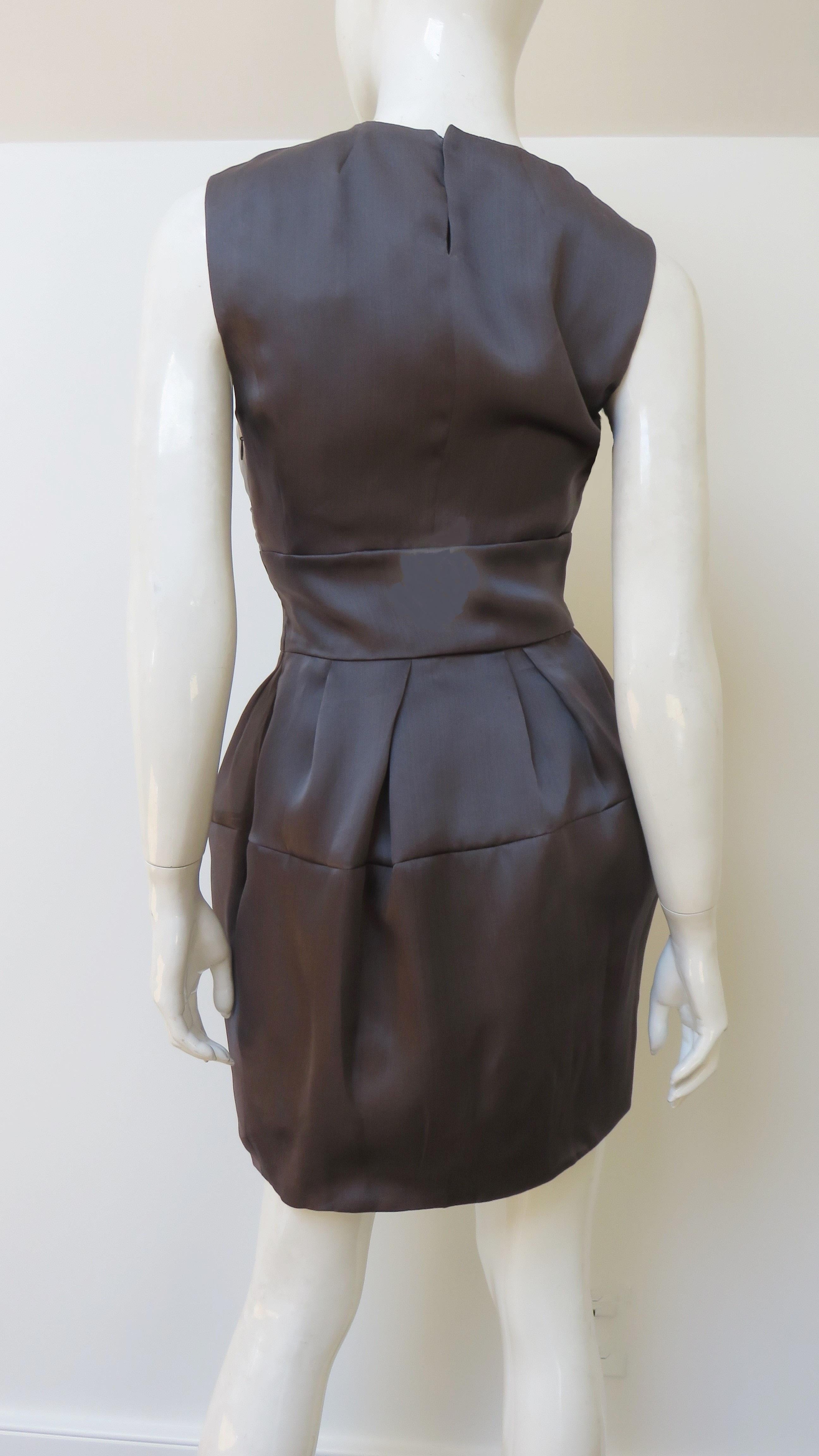 Christian Dior Color Block Silk Dress with Cut out For Sale 6