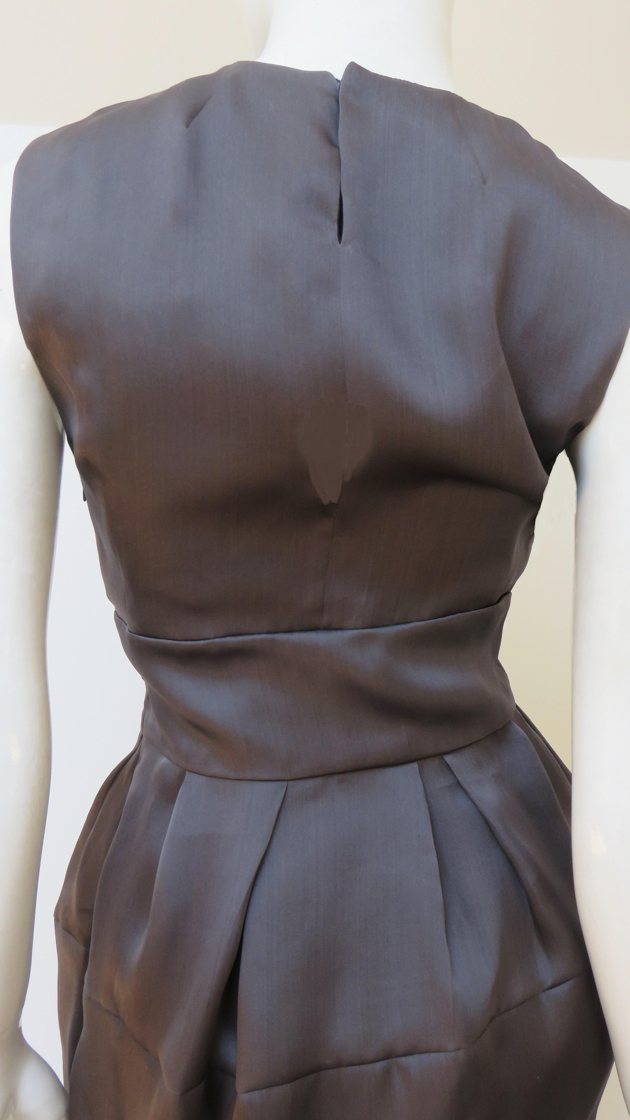 Christian Dior Color Block Silk Dress with Cut out For Sale 7