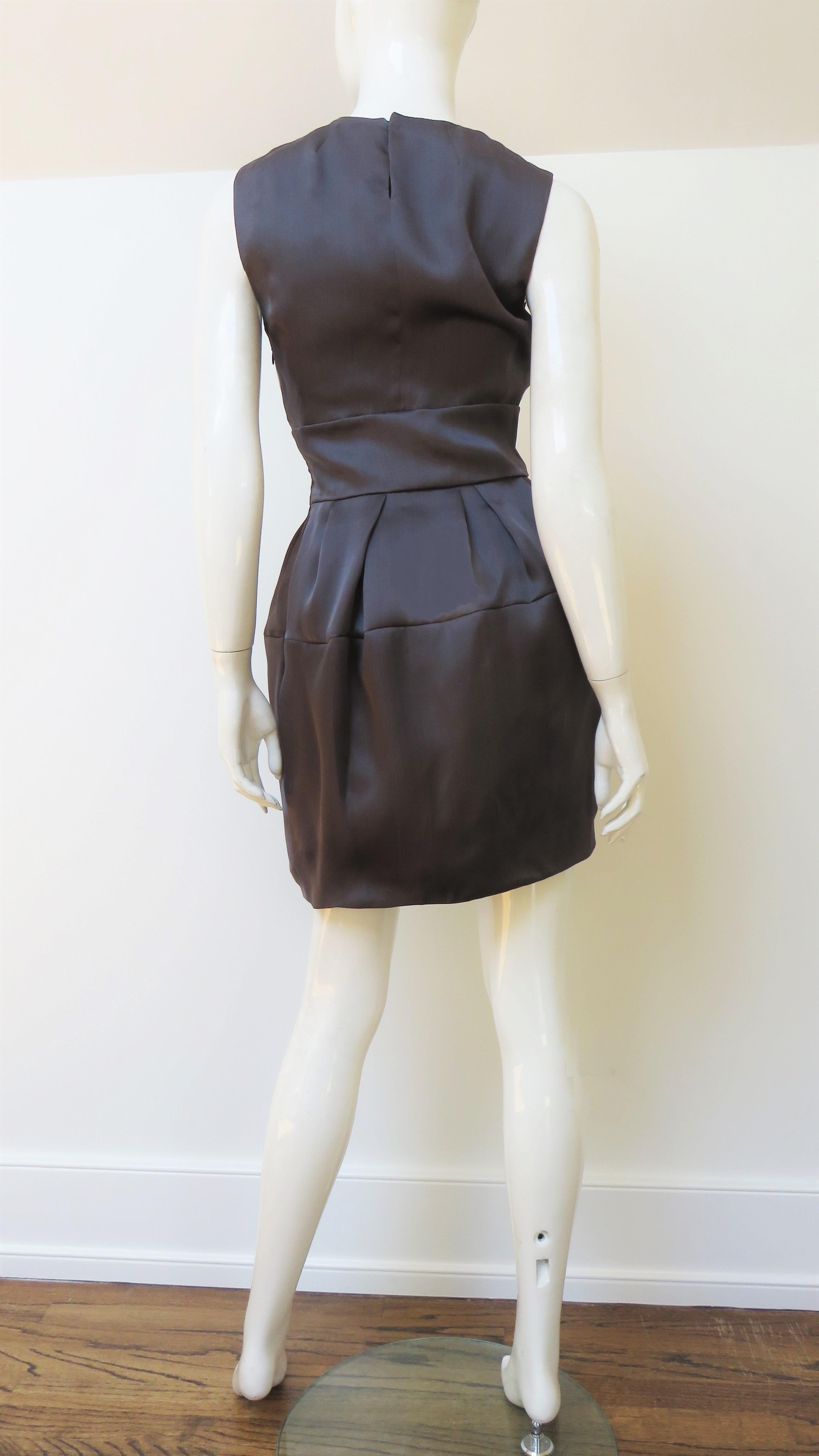 Christian Dior Color Block Silk Dress with Cut out For Sale 9