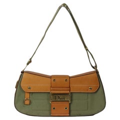 Christian Dior Columbus Canvas And Leather Shoulder Bag