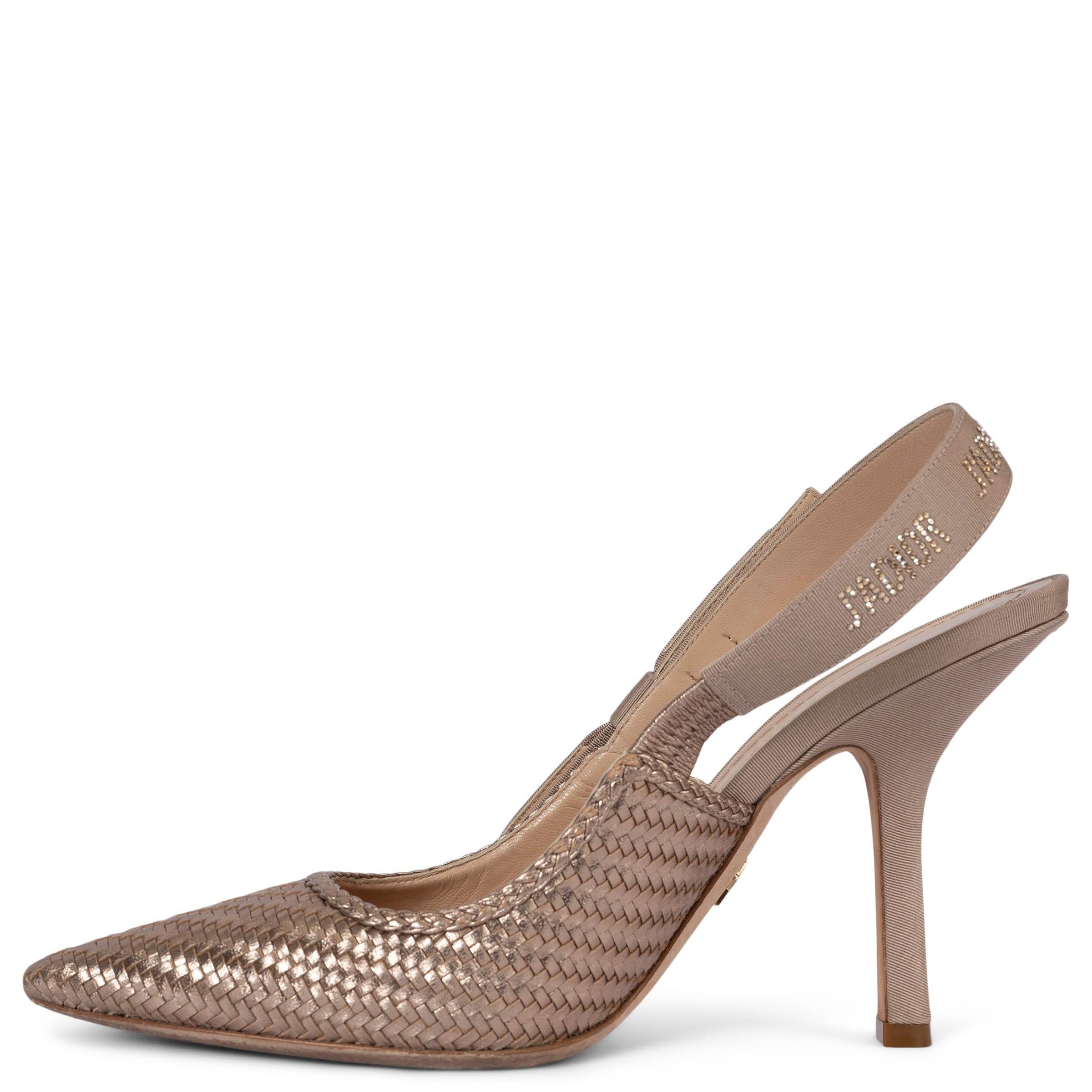 Marrone Christian Dior, pelle intrecciata color rame 2019 J'ADIOR - Scarpe slinguate 39 in vendita
