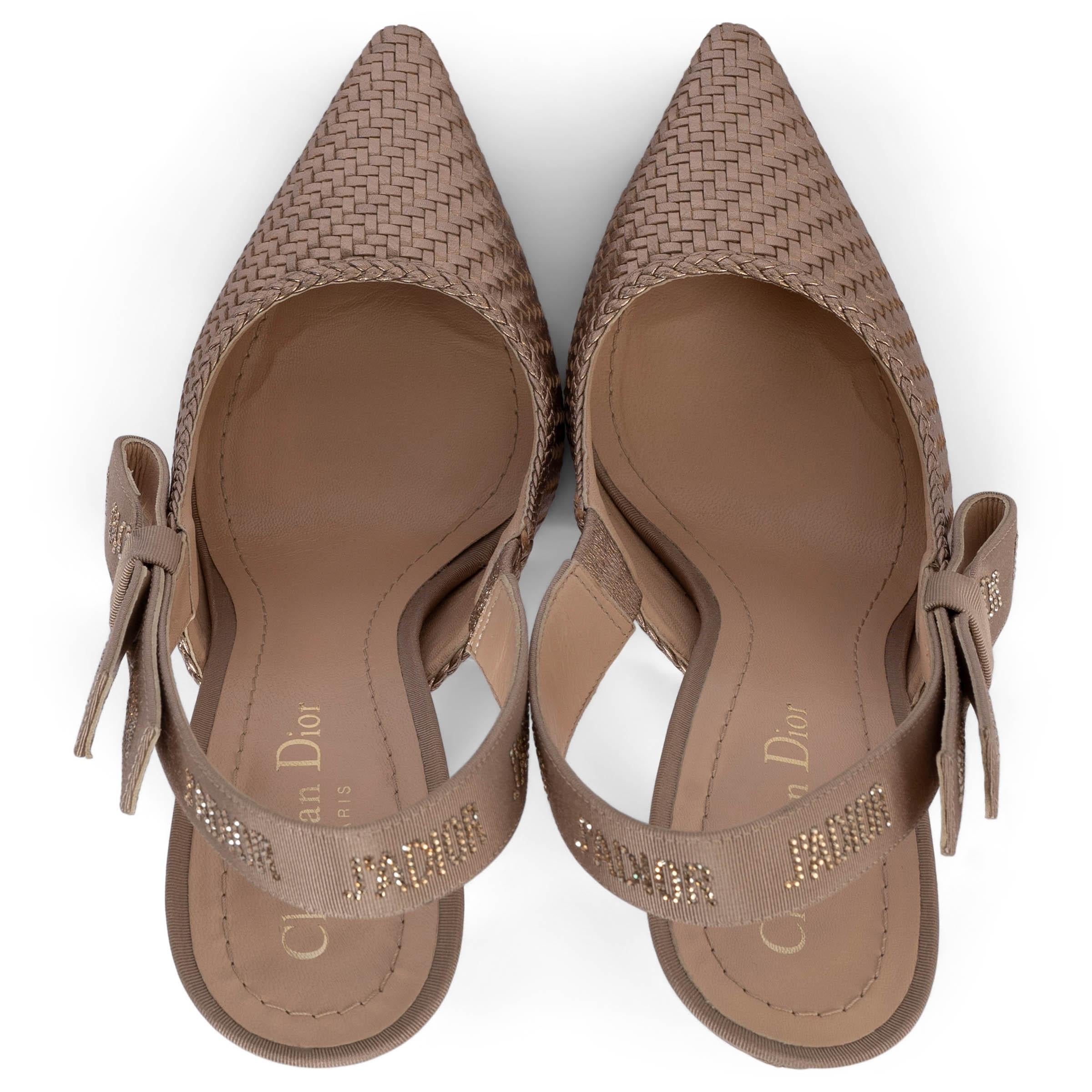 Donna Christian Dior, pelle intrecciata color rame 2019 J'ADIOR - Scarpe slinguate 39 in vendita
