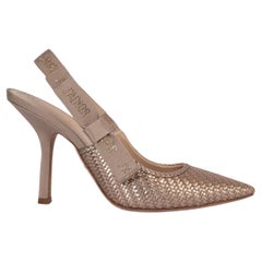 CHRISTIAN DIOR copper woven leather 2019 J'ADIOR Slingbacks Shoes 39