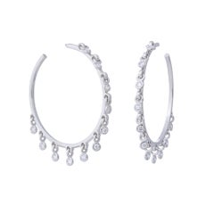 Christian Dior 'Coquine' White Gold Diamond Hoop Earrings