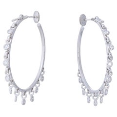 Christian Dior 'Coquine' White Gold Diamond Hoop Earrings