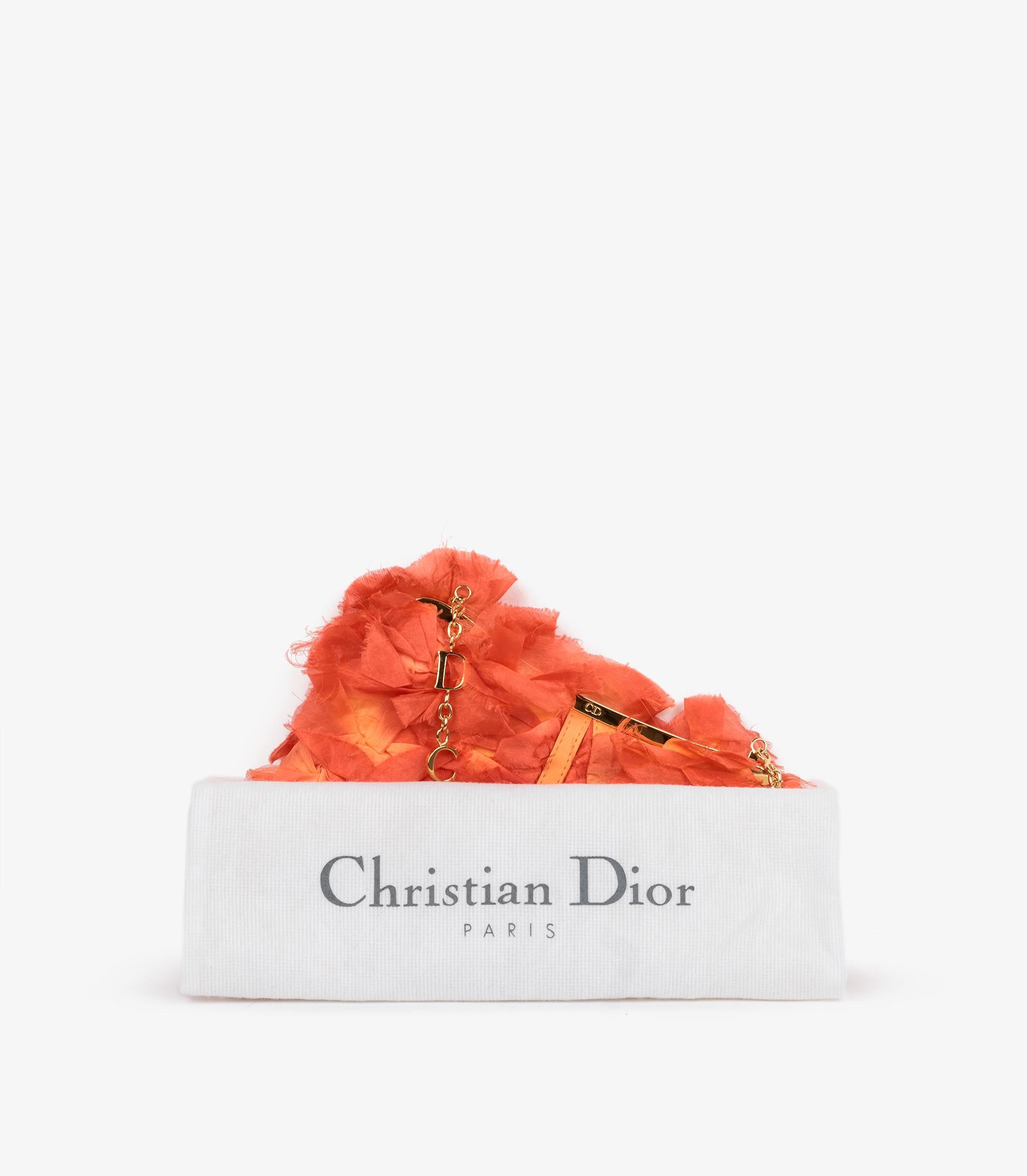 Christian Dior Coral Silk Vintage Rose Petal Mini Saddle Bag 6