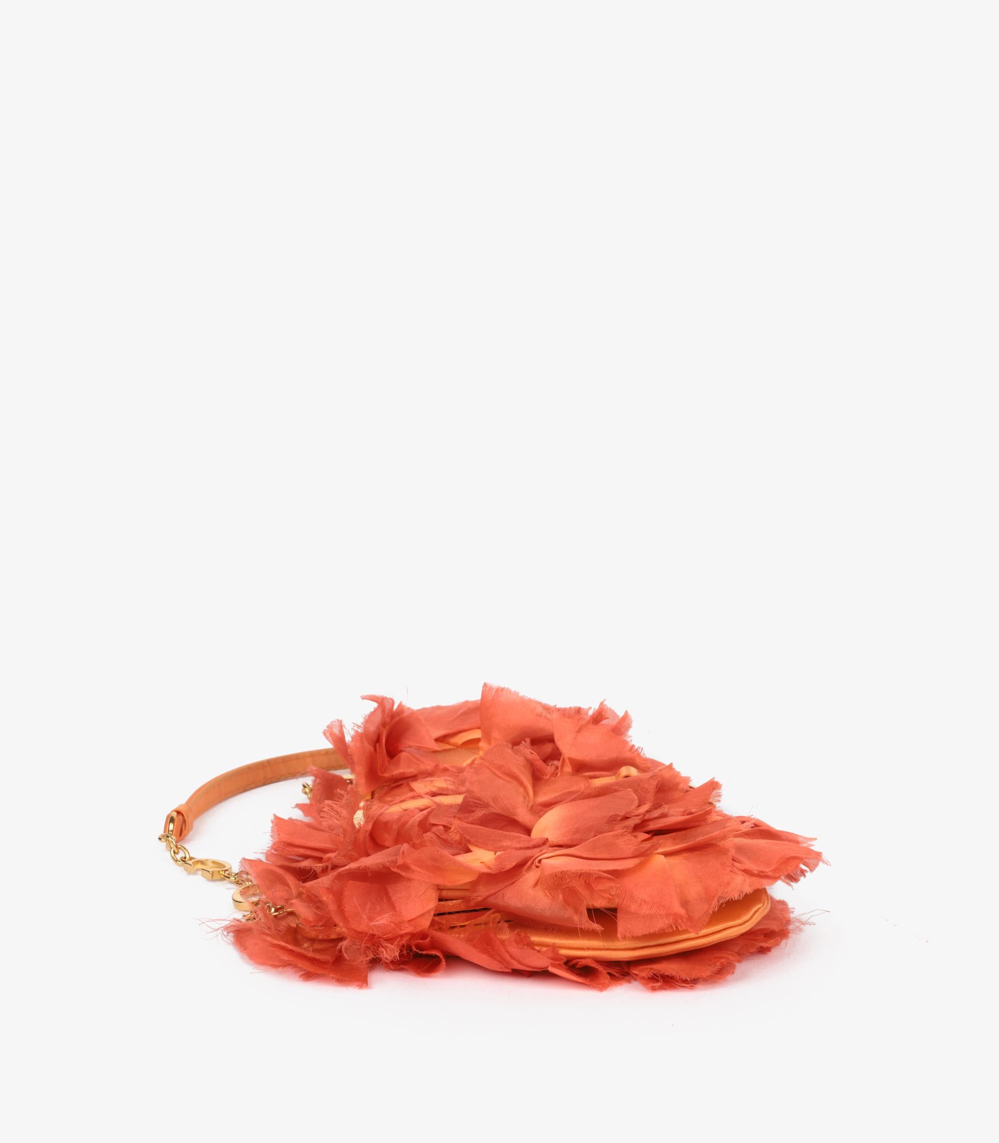 Christian Dior Coral Silk Vintage Rose Petal Mini Saddle Bag 2