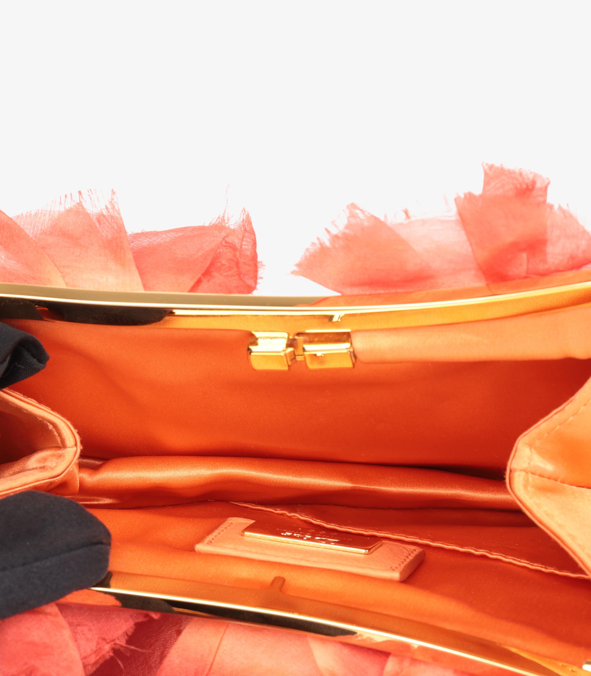 Christian Dior Coral Silk Vintage Rose Petal Mini Saddle Bag 3