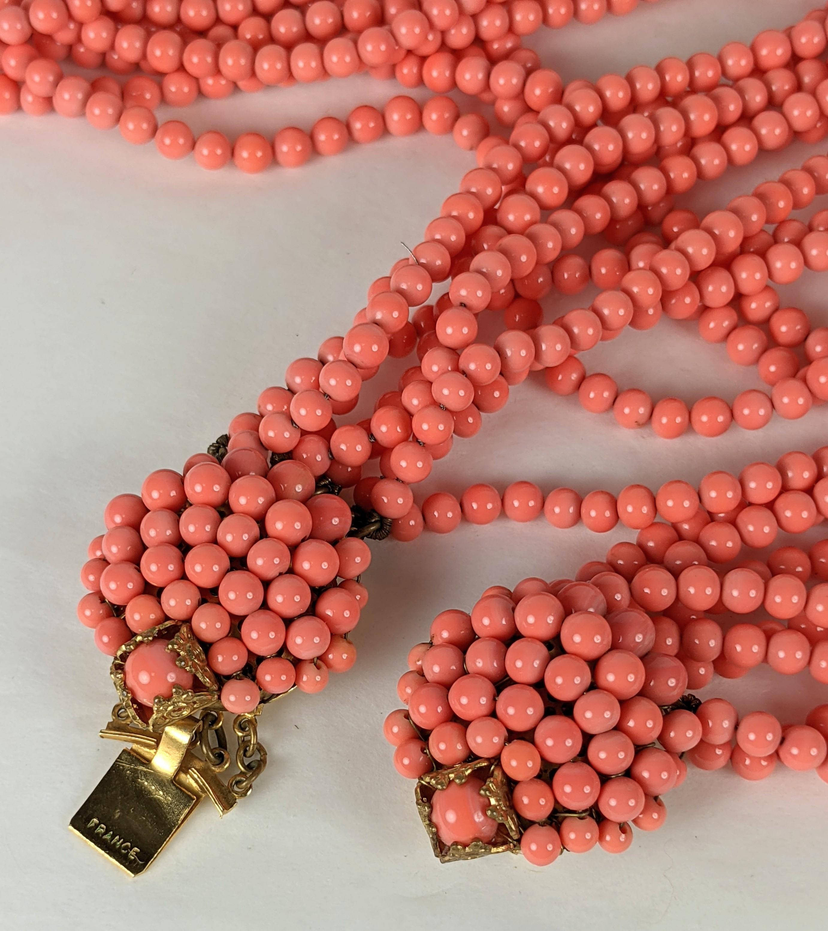 Women's Christian Dior Coral Torsade Necklace For Sale