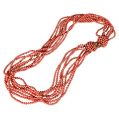 Christian Dior, collier torsadé en corail