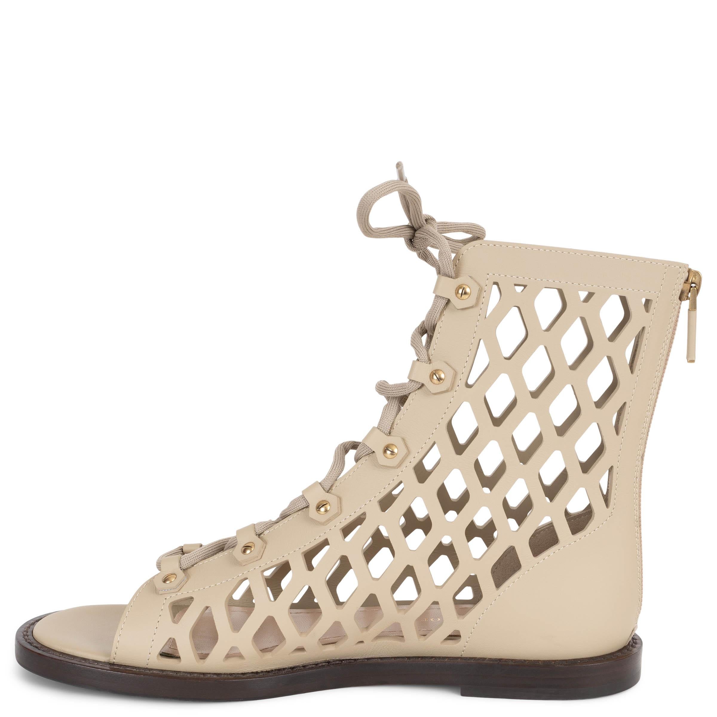 CHRISTIAN DIOR Corde beige mattes Leder 2021 D-TRAP Sandalen Schuhe 38 (Beige) im Angebot