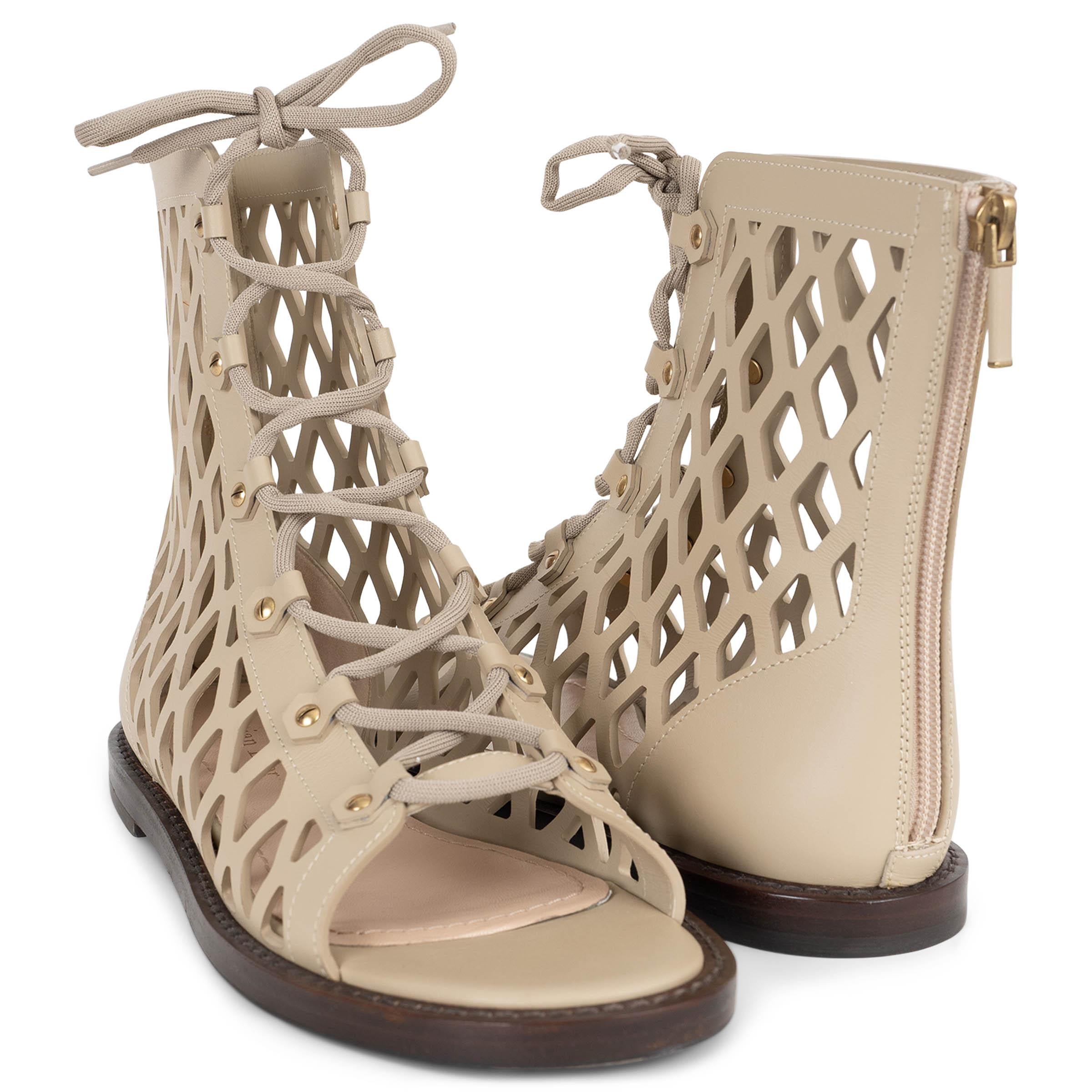 CHRISTIAN DIOR Corde beige mattes Leder 2021 D-TRAP Sandalen Schuhe 38 im Angebot 2
