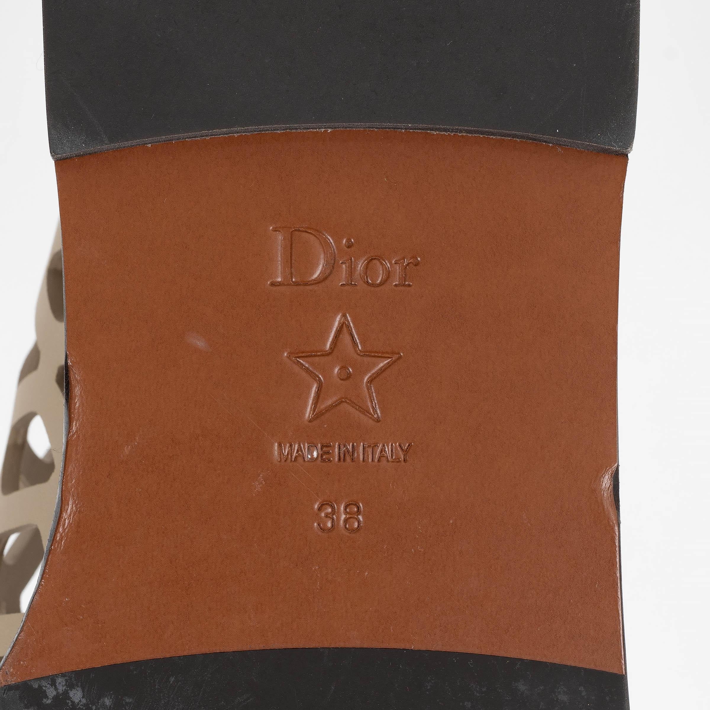 CHRISTIAN DIOR Corde beige mattes Leder 2021 D-TRAP Sandalen Schuhe 38 im Angebot 4