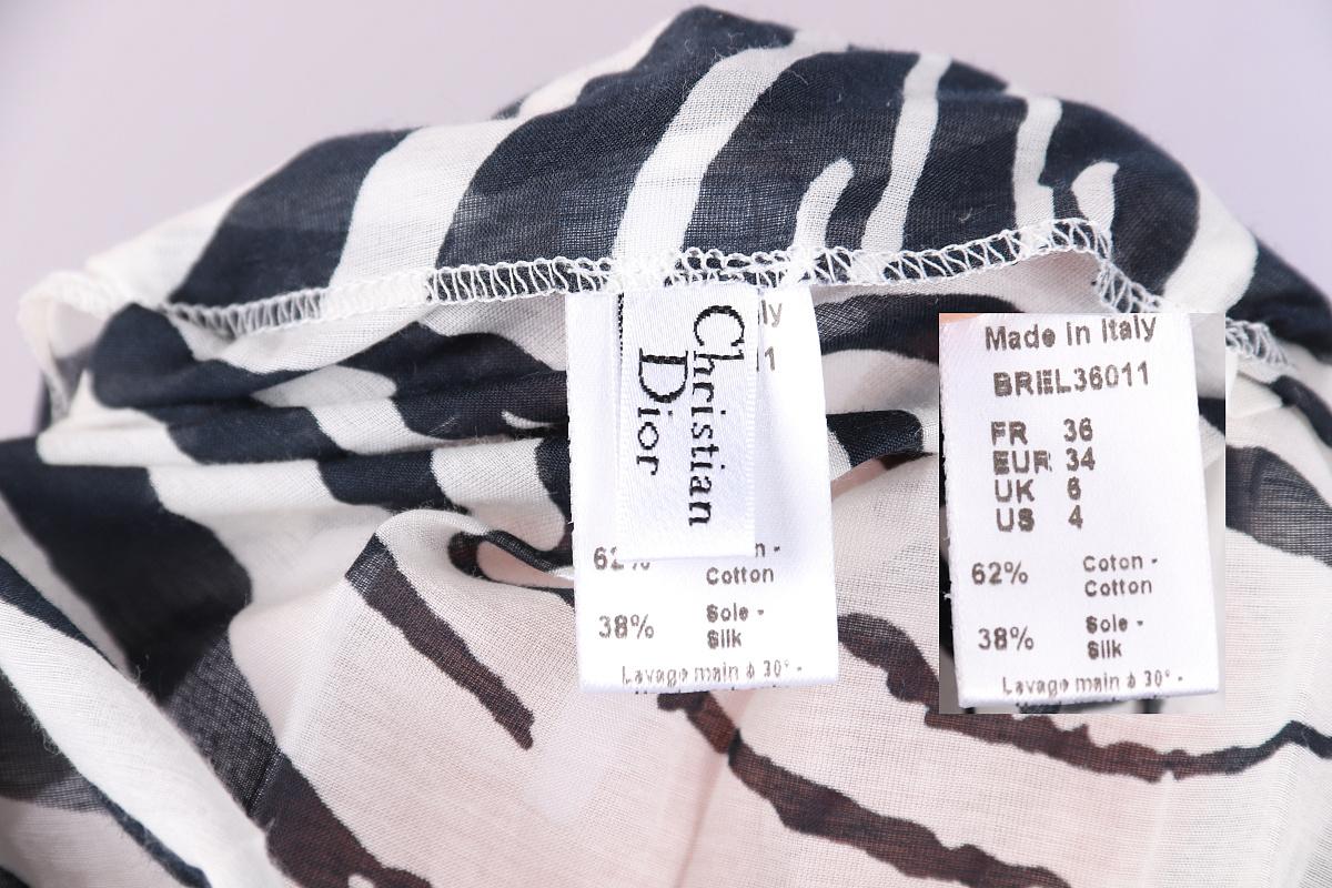 Christian Dior Bluse aus Baumwolle und Seide im Angebot 2