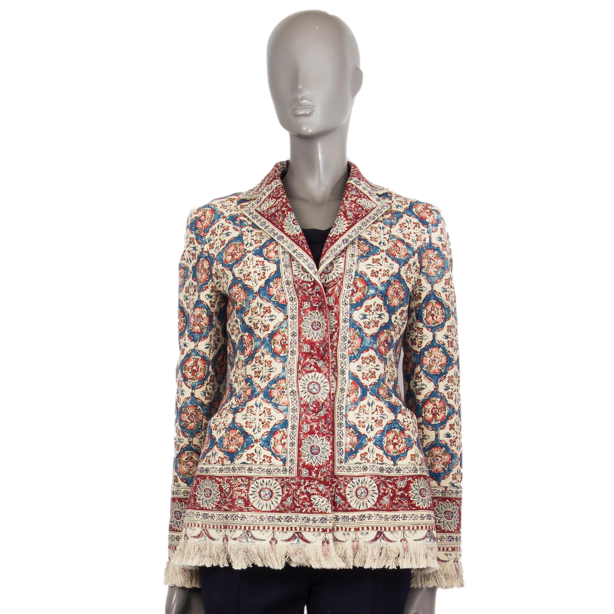 Women's CHRISTIAN DIOR cotton & linen ORIENTAL Blazer Jacket 38 S