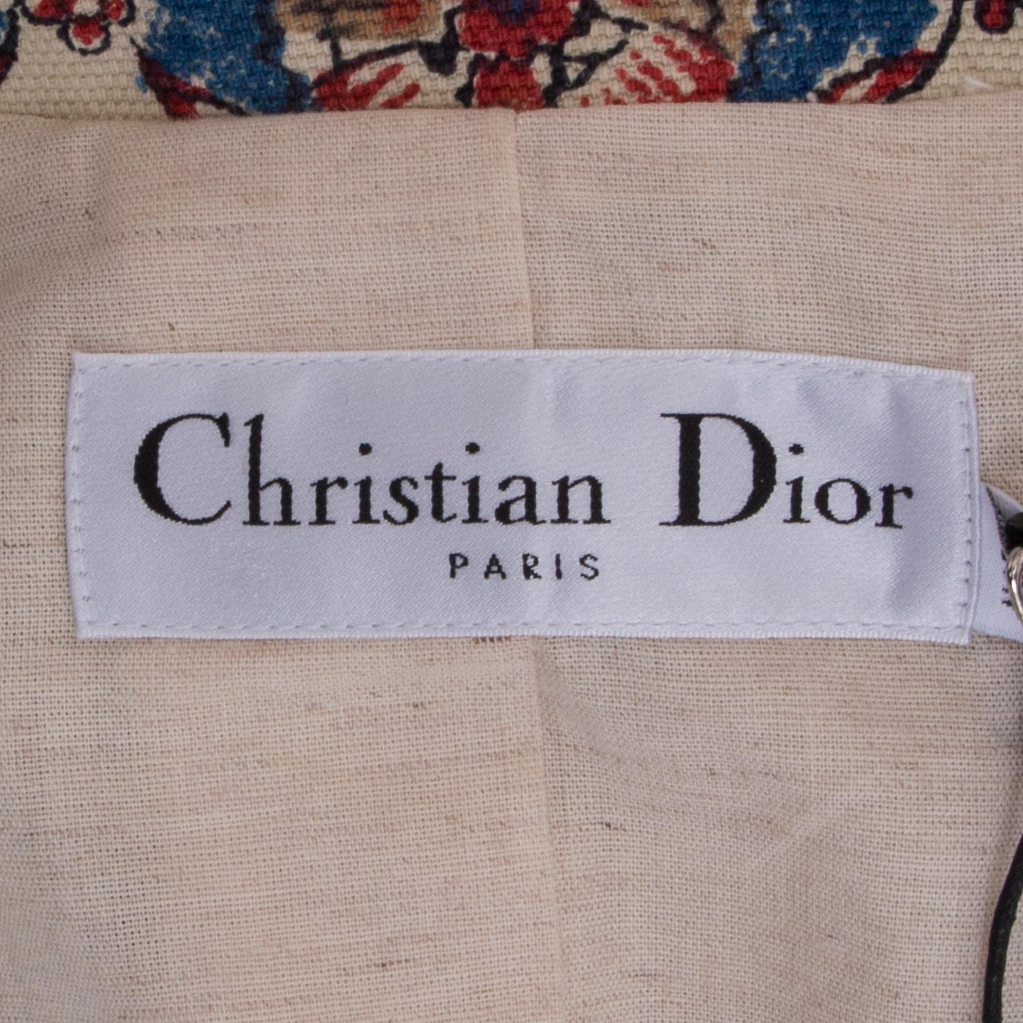 CHRISTIAN DIOR cotton & linen ORIENTAL Blazer Jacket 38 S 1