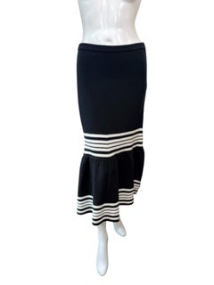 Christian Dior Cotton-Silk Knit Fluted Midi Skirt, FR 34