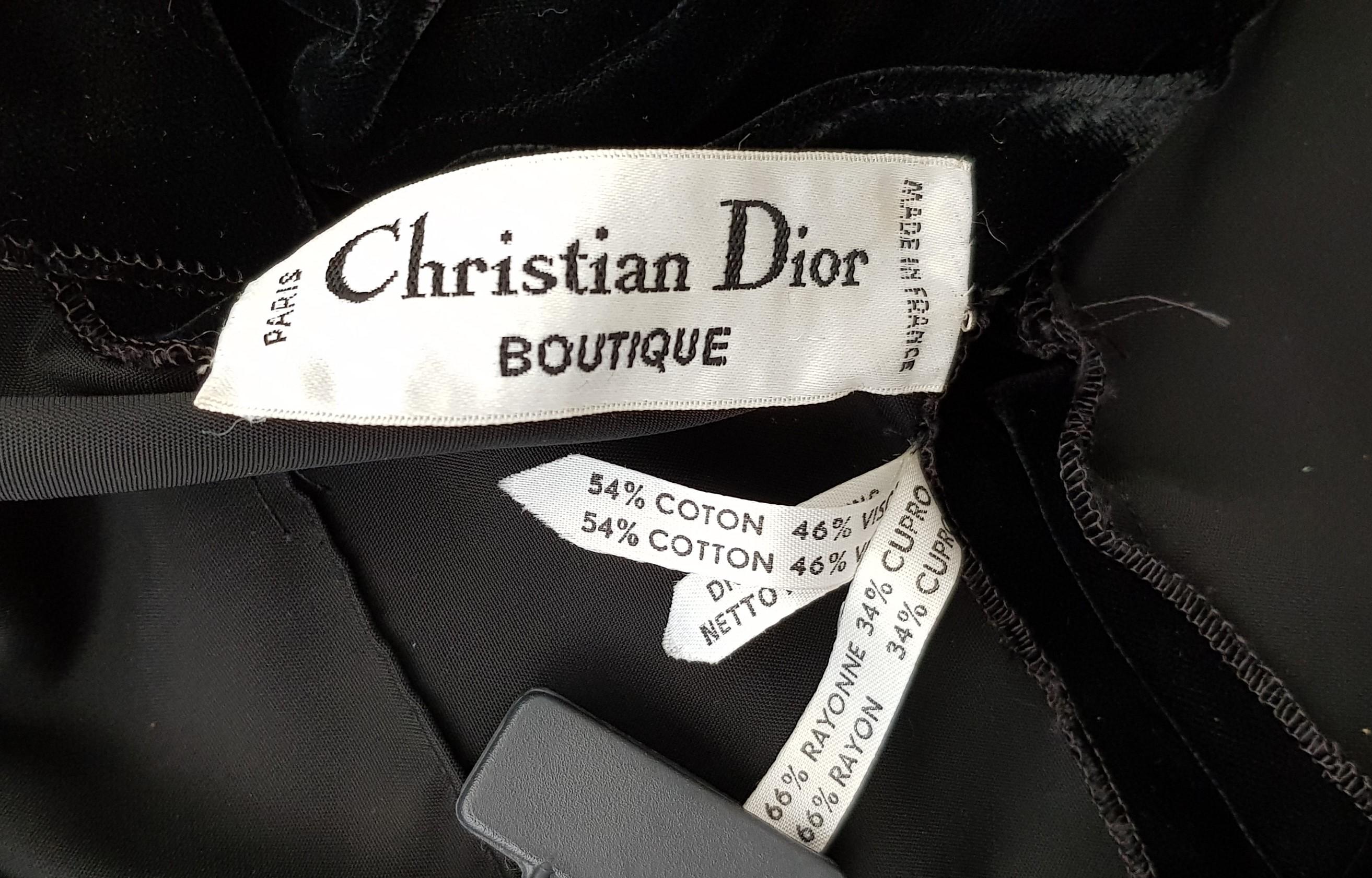 Christian DIOR Couture, black, cotton, velvet silk, pockets gown - Unworn, New 3