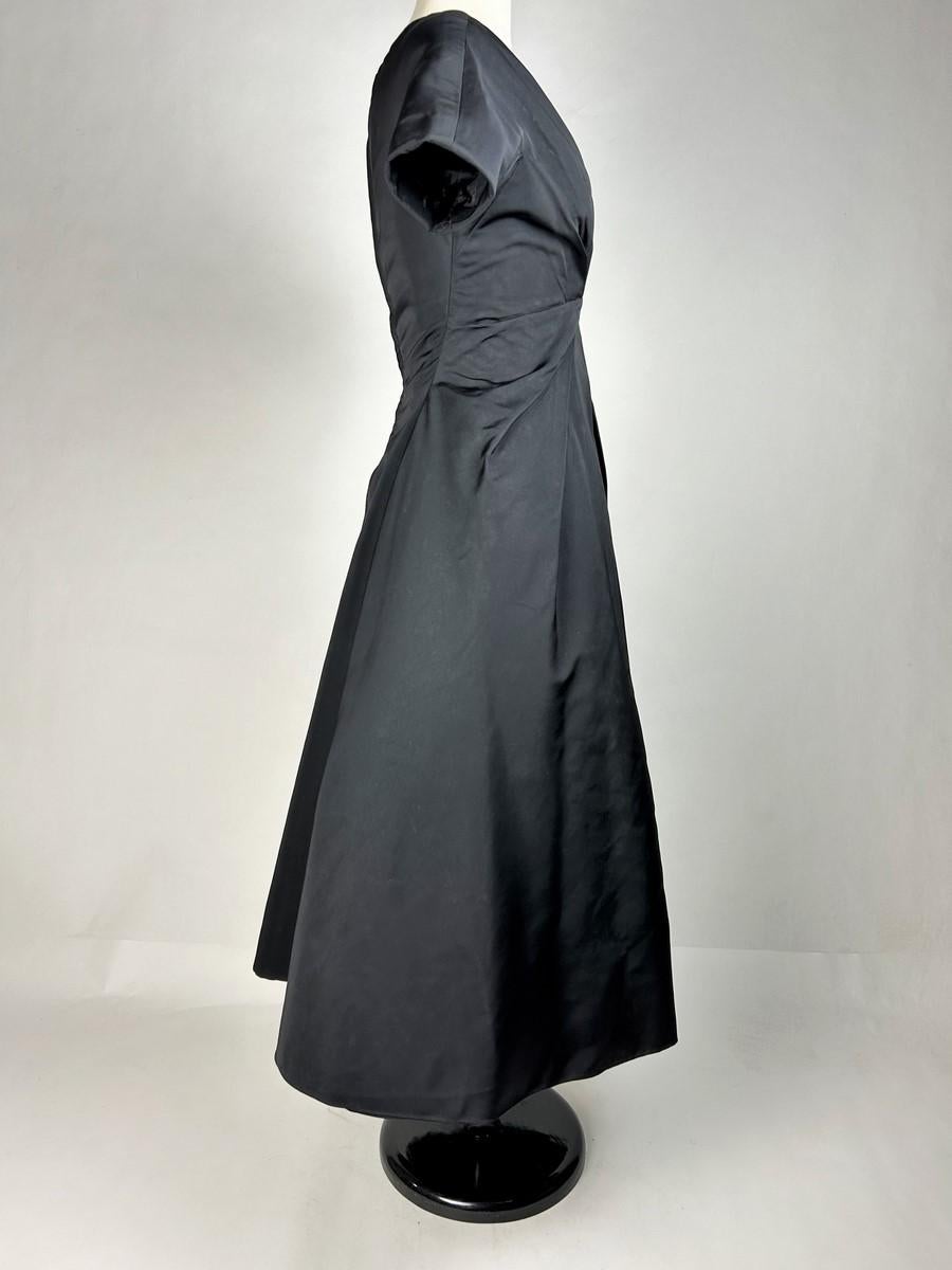 Women's Christian Dior Couture black silk faille dress Named Sourire - AW 1956-1957